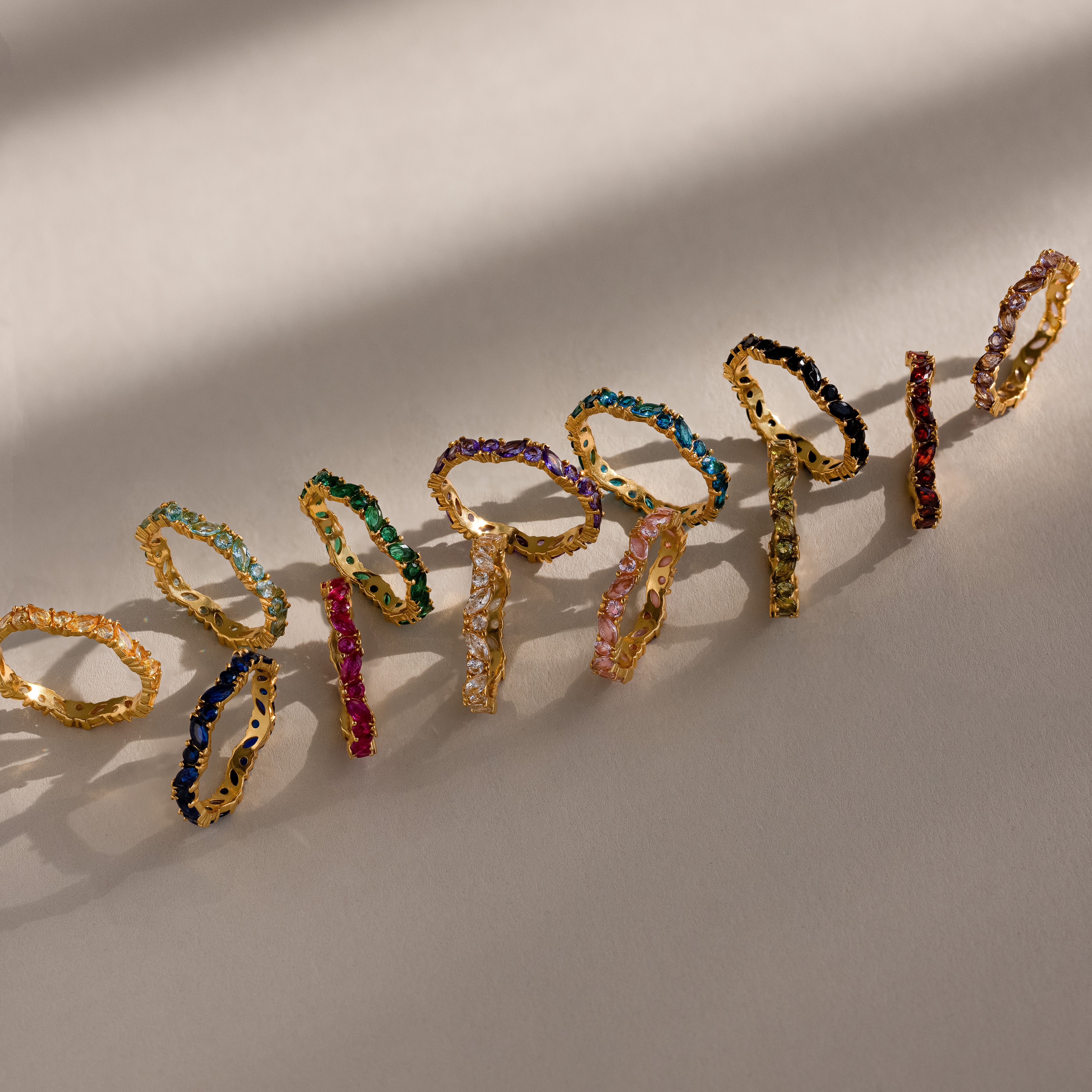 Staggered Marquise Birthstone Ring - Image 6