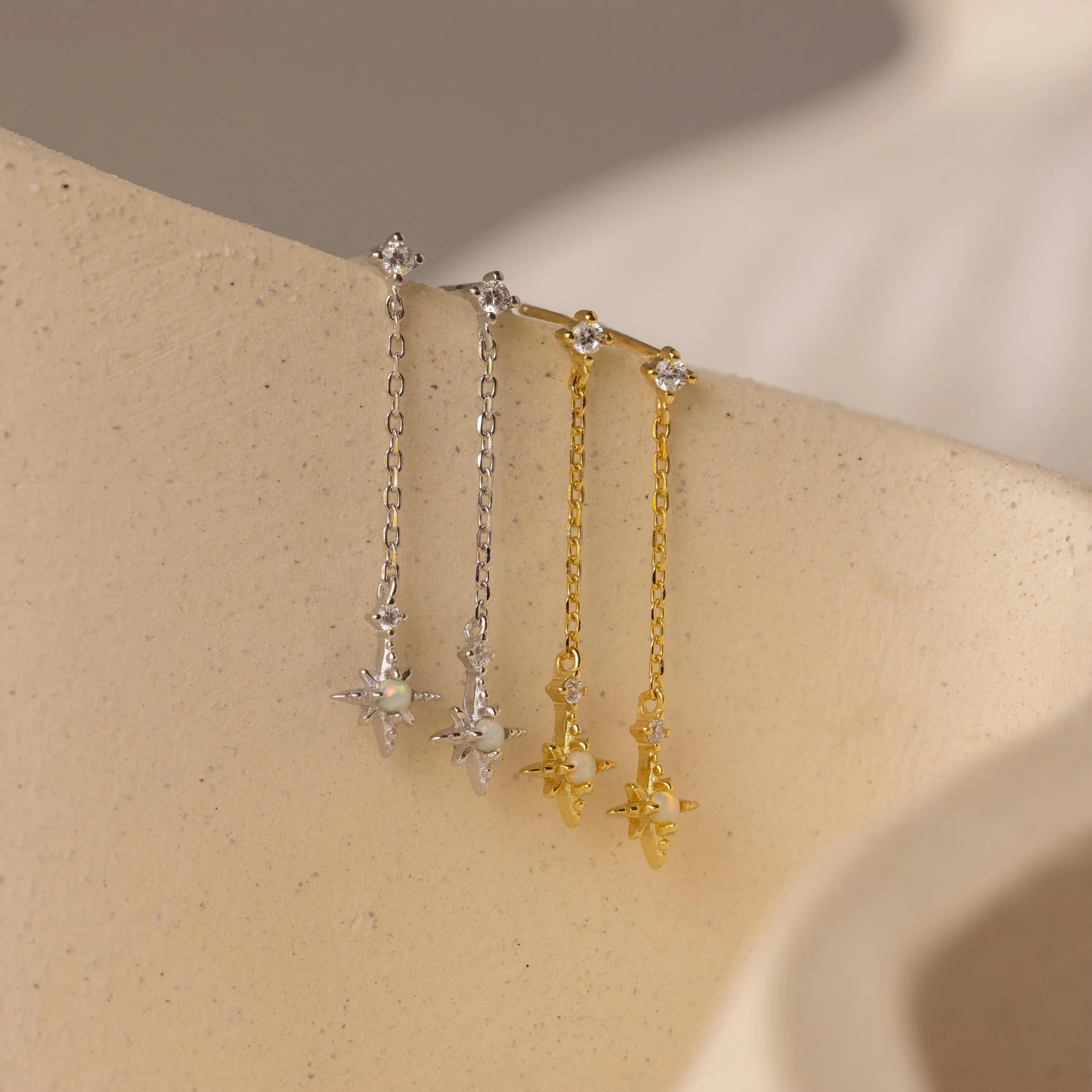 Starburst Drop Studs in 18K Gold - Image 3