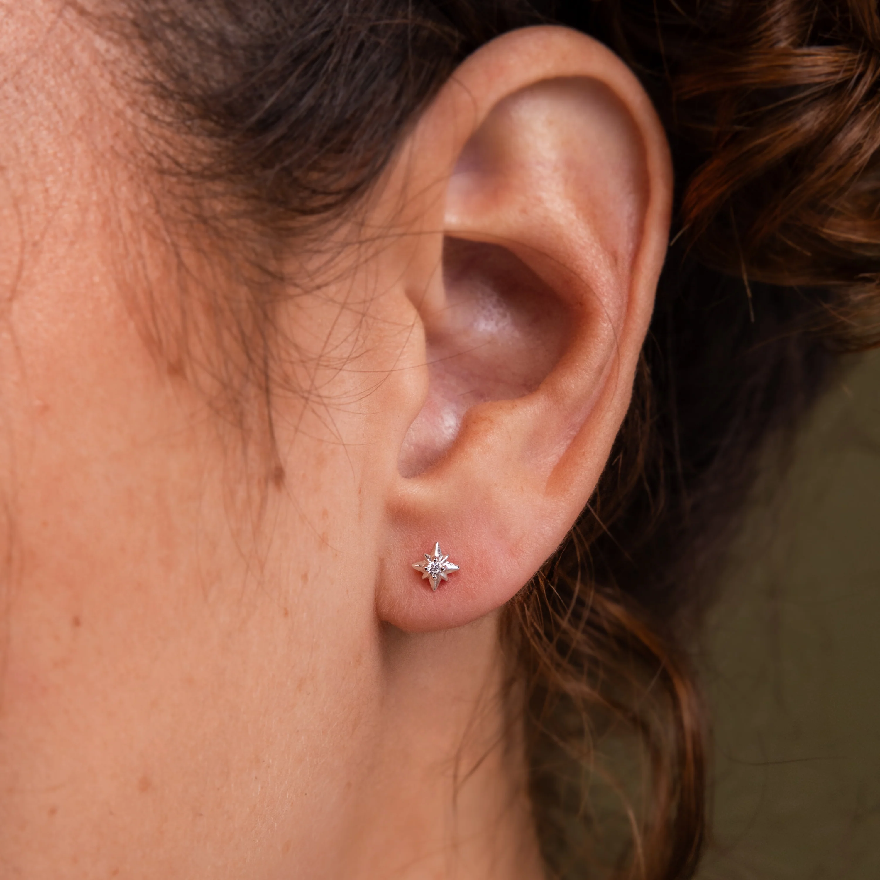 Starlight Flatback Studs in Silver - Image 2