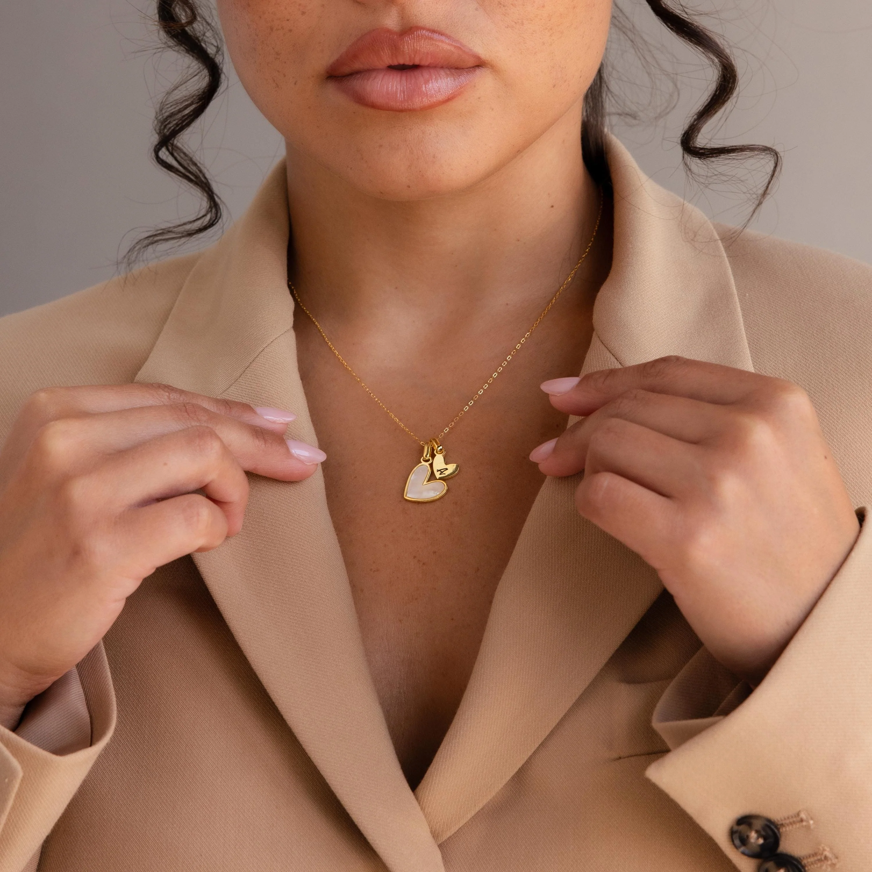 Stylish Pearl Initial Heart Necklace - Image 6