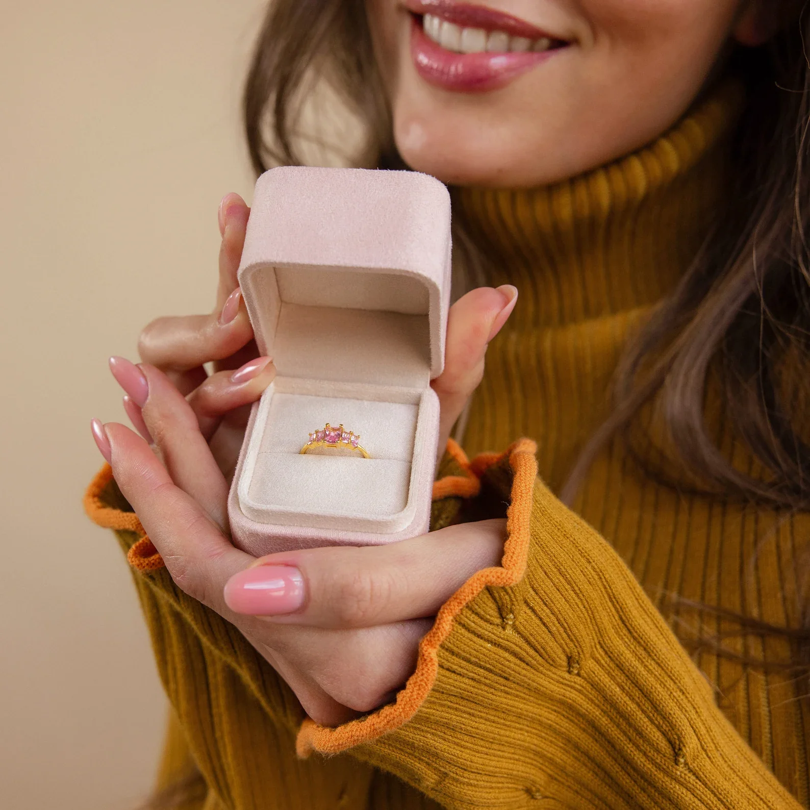 Pink Suede Ring Box - Image 8