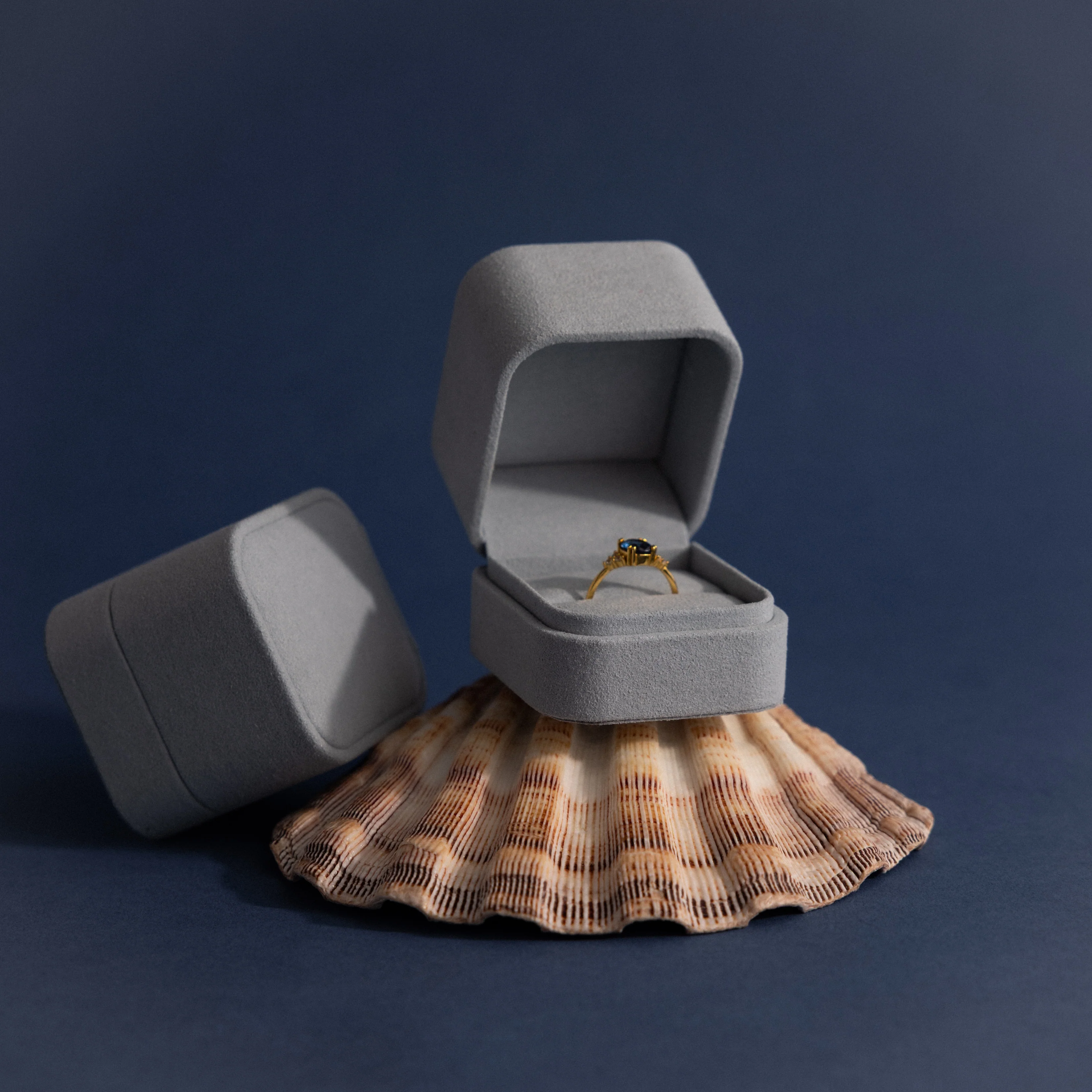 Blue Suede Ring Box - Image 4