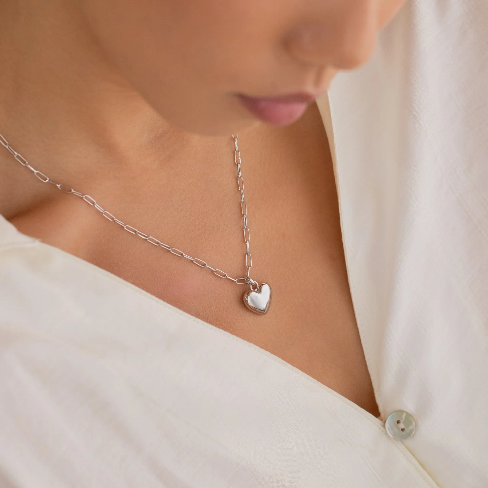 Taylor Heart Paperclip Necklace - Image 4