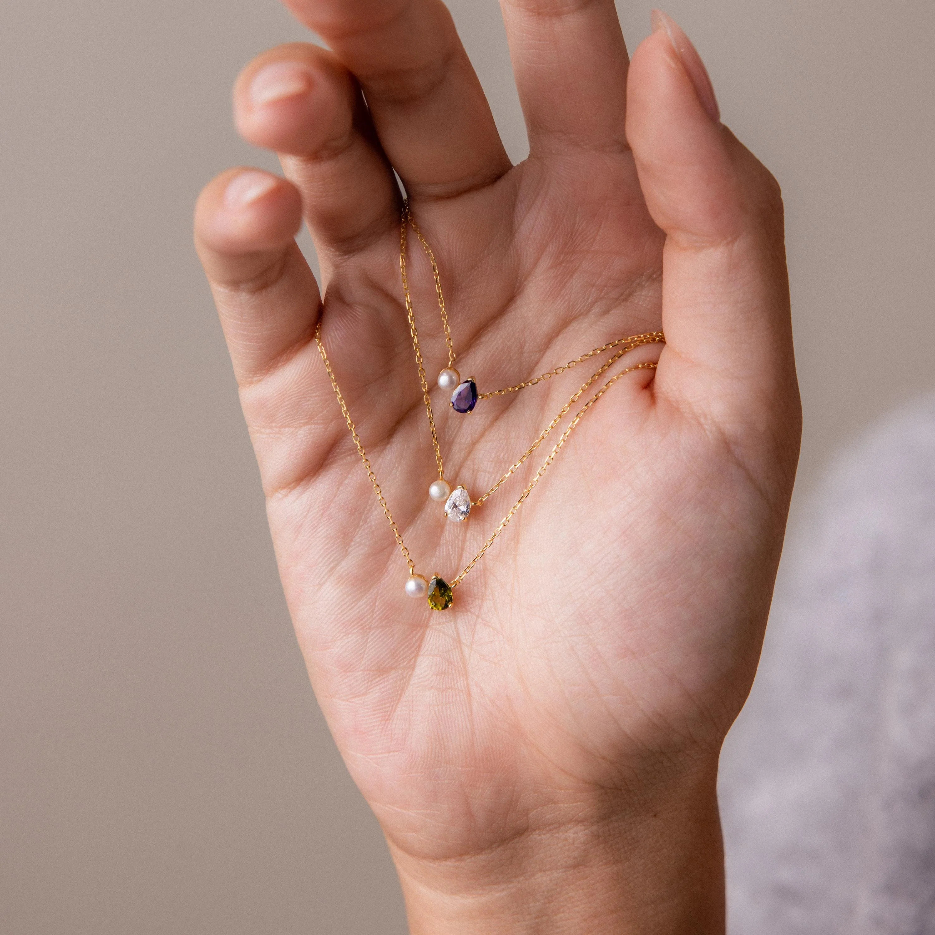 Teardrop Ruby & Pearl Necklace - Image 3