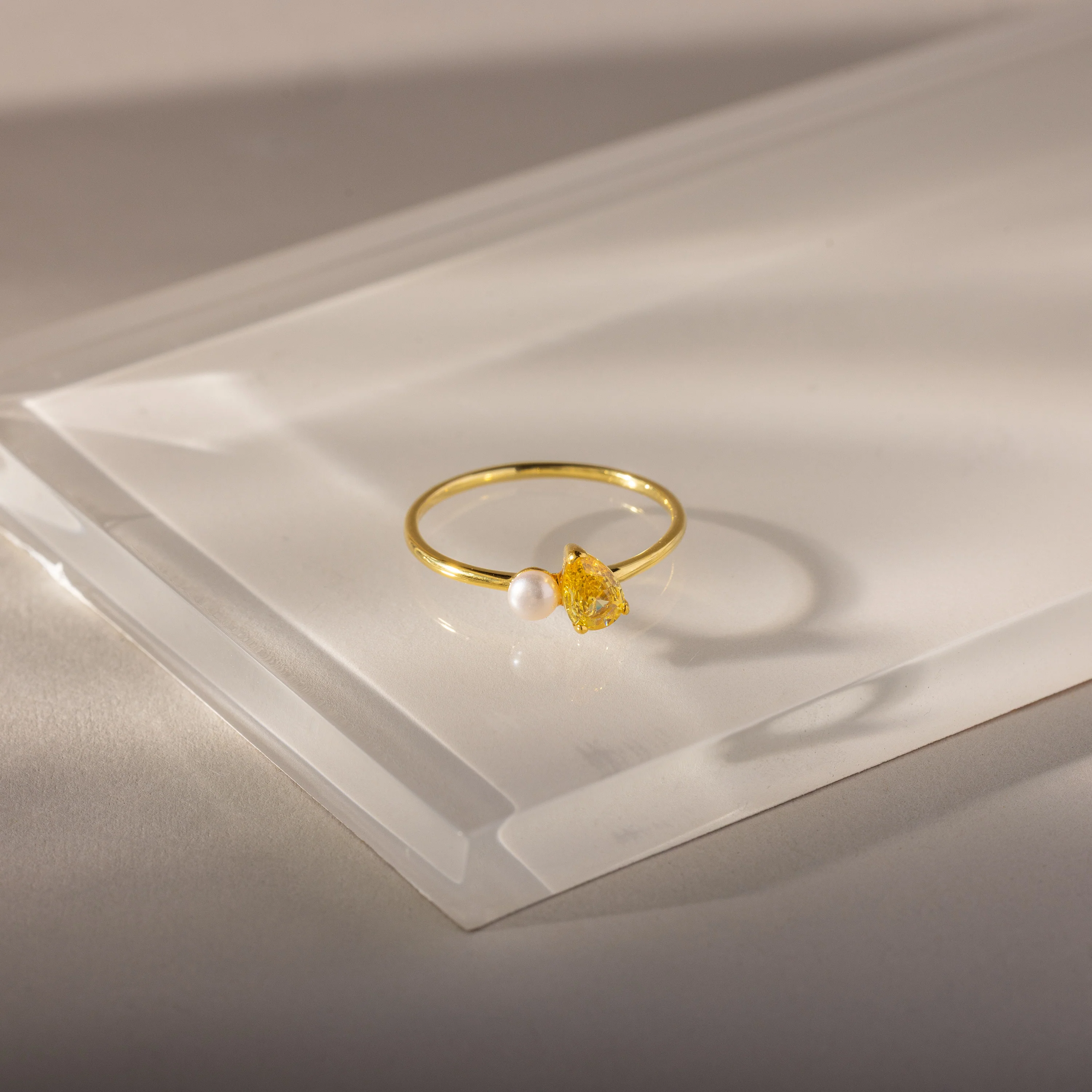 Teardrop Birthstone & Pearl Ring - Image 15
