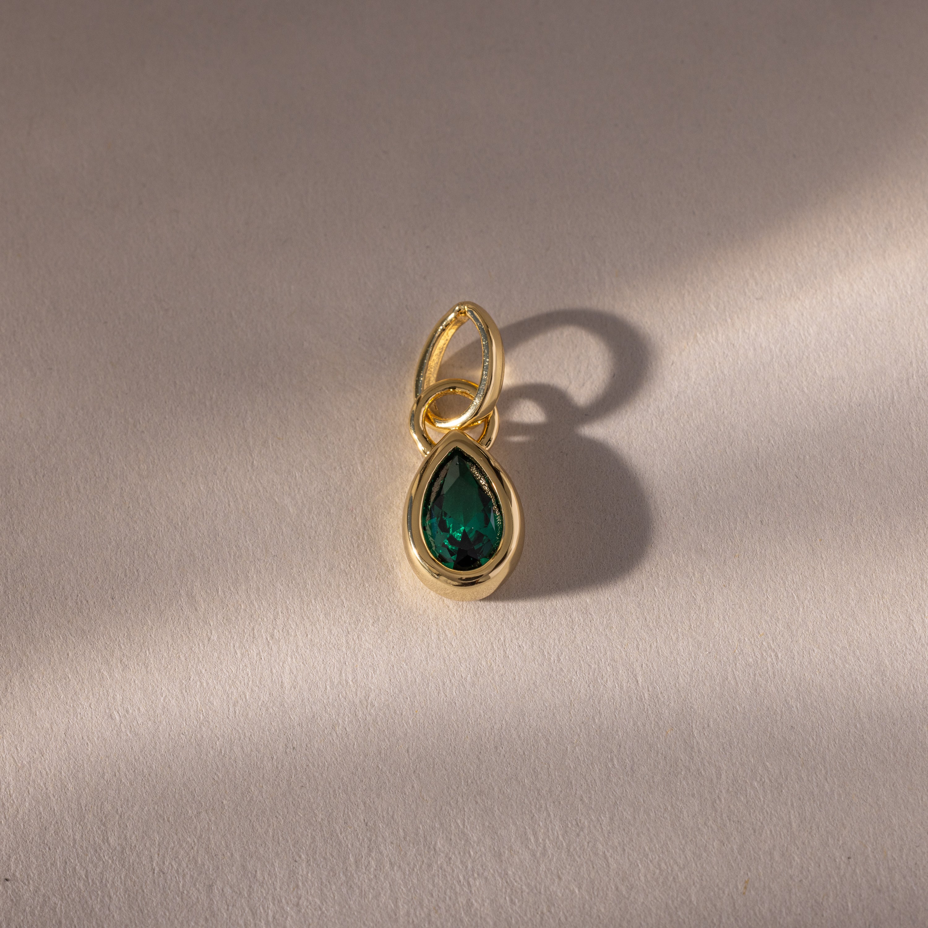 Teardrop Emerald Charm