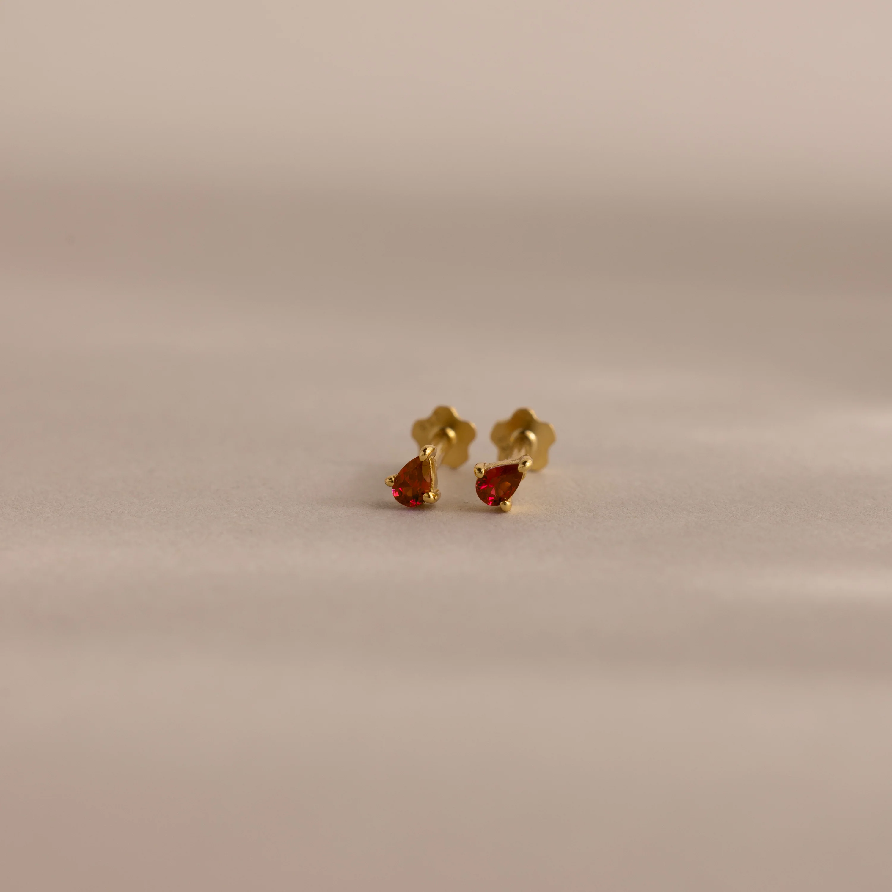 Teardrop Garnet Flatback Studs
