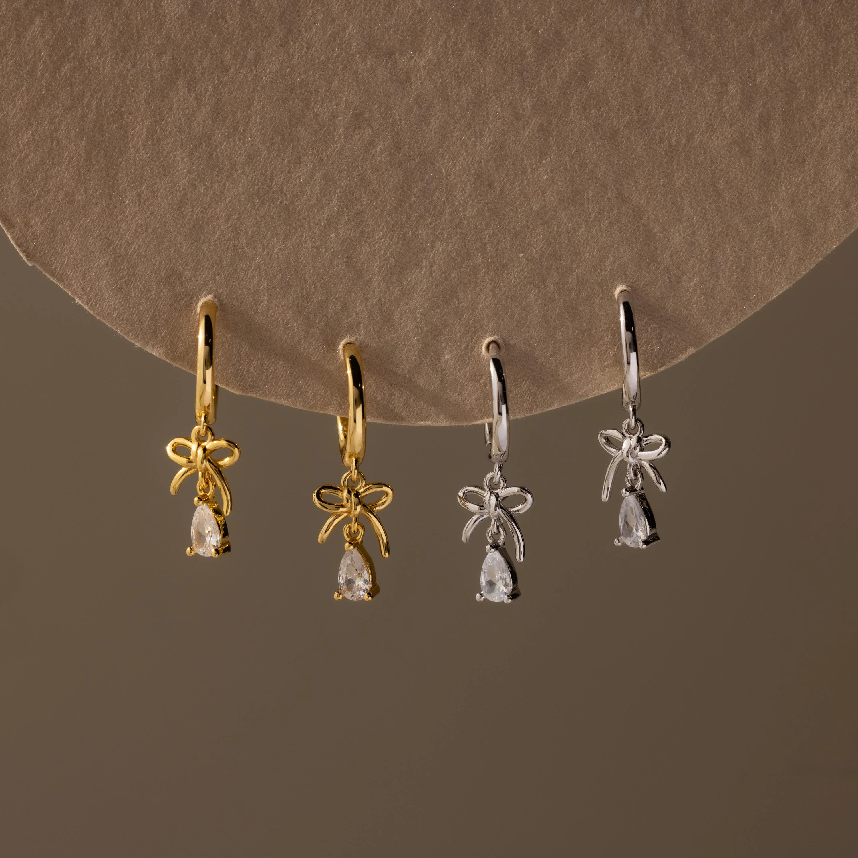 Teardrop Ribbon Charm Hoops - Image 4