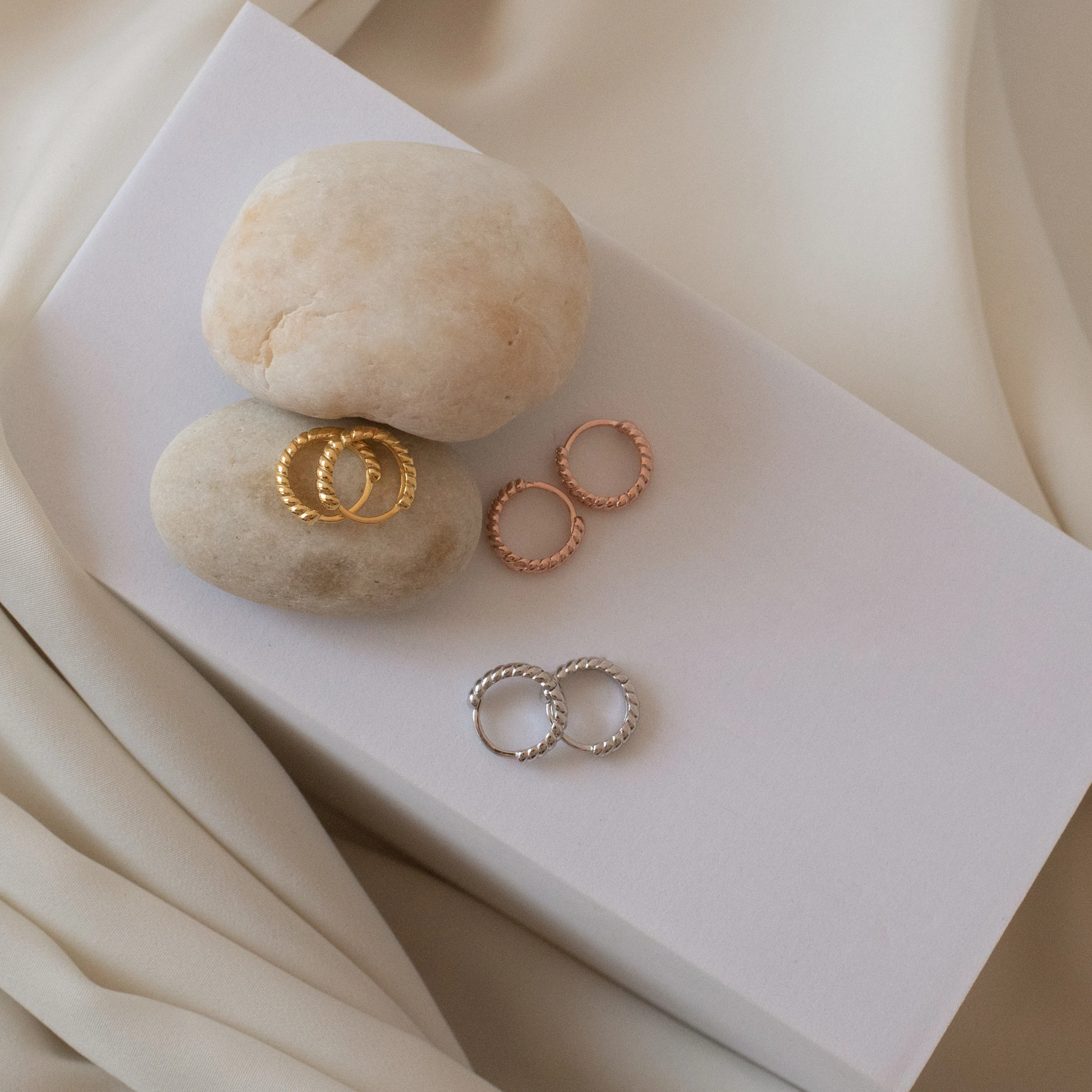 Thea Twisted Huggies in 18K Gold - Image 4