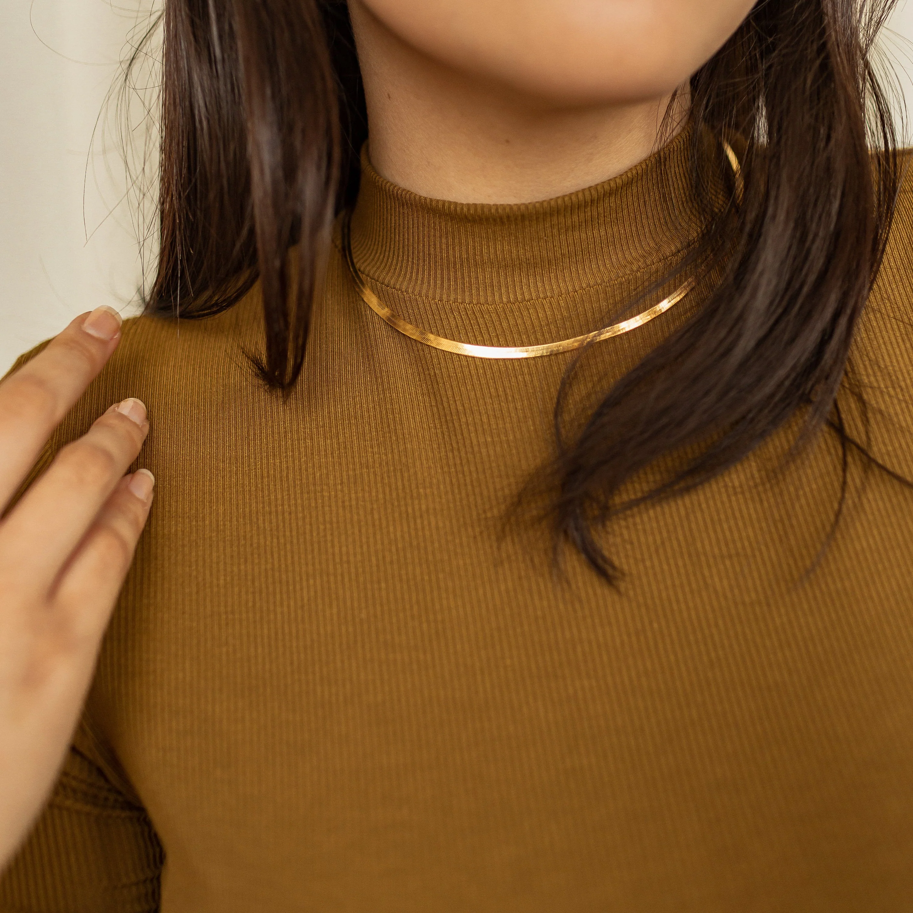 Thick Herringbone Necklace - Image 4