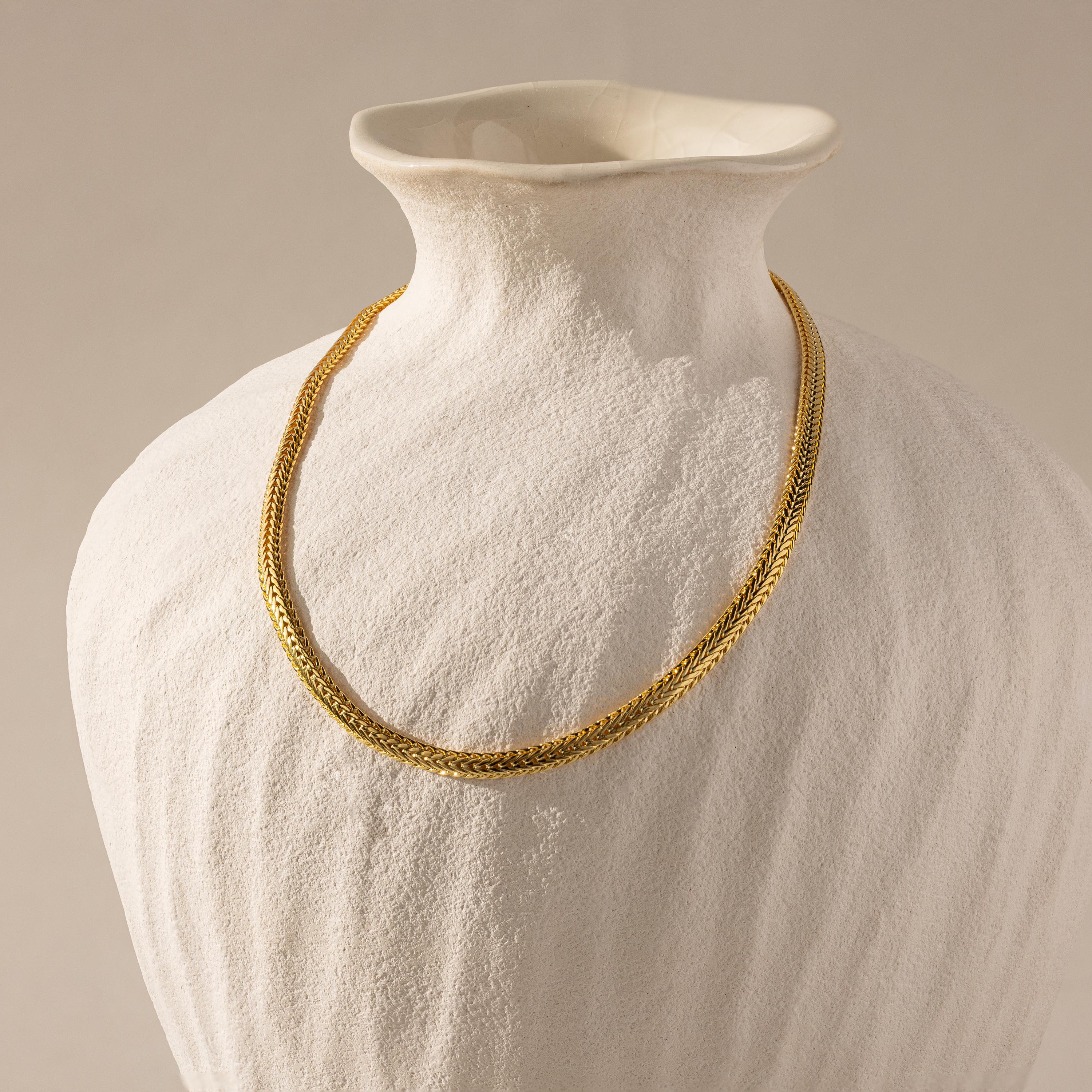 Thick Mesh Chain Necklace in 18K Gold - Image 6