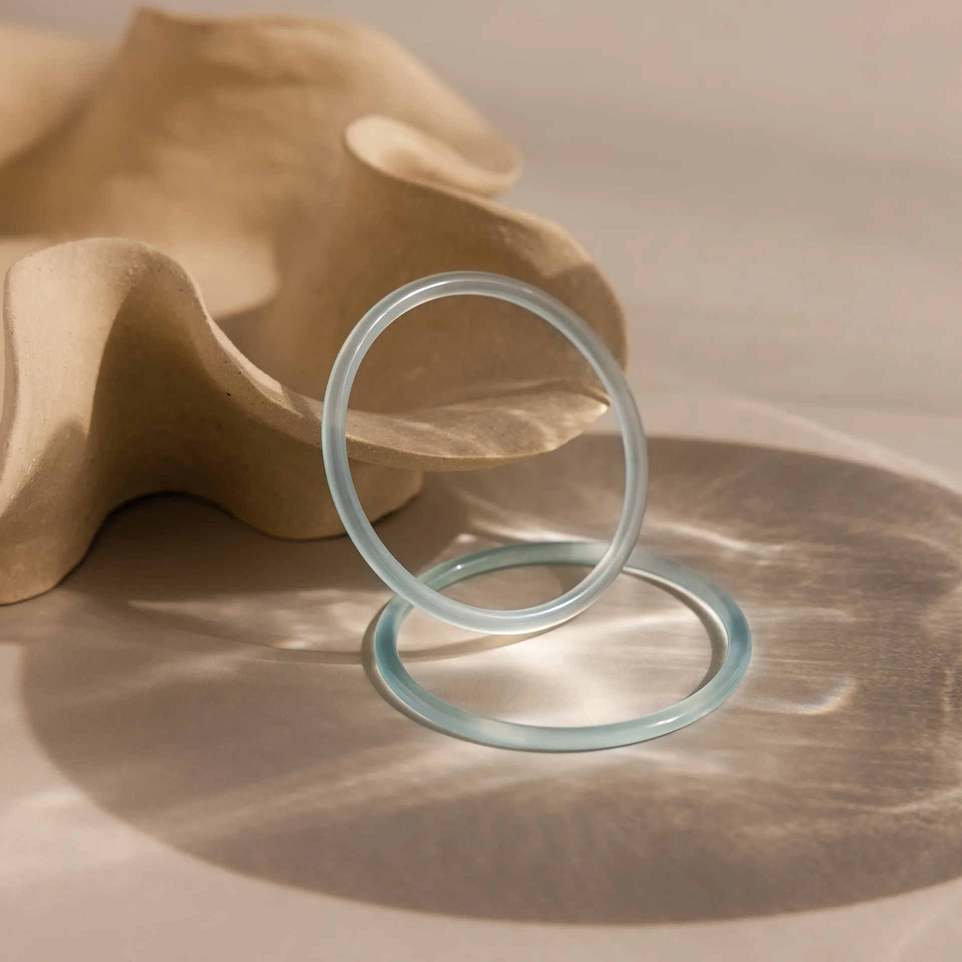 Thin Blue Jade Bangle Set - Image 3