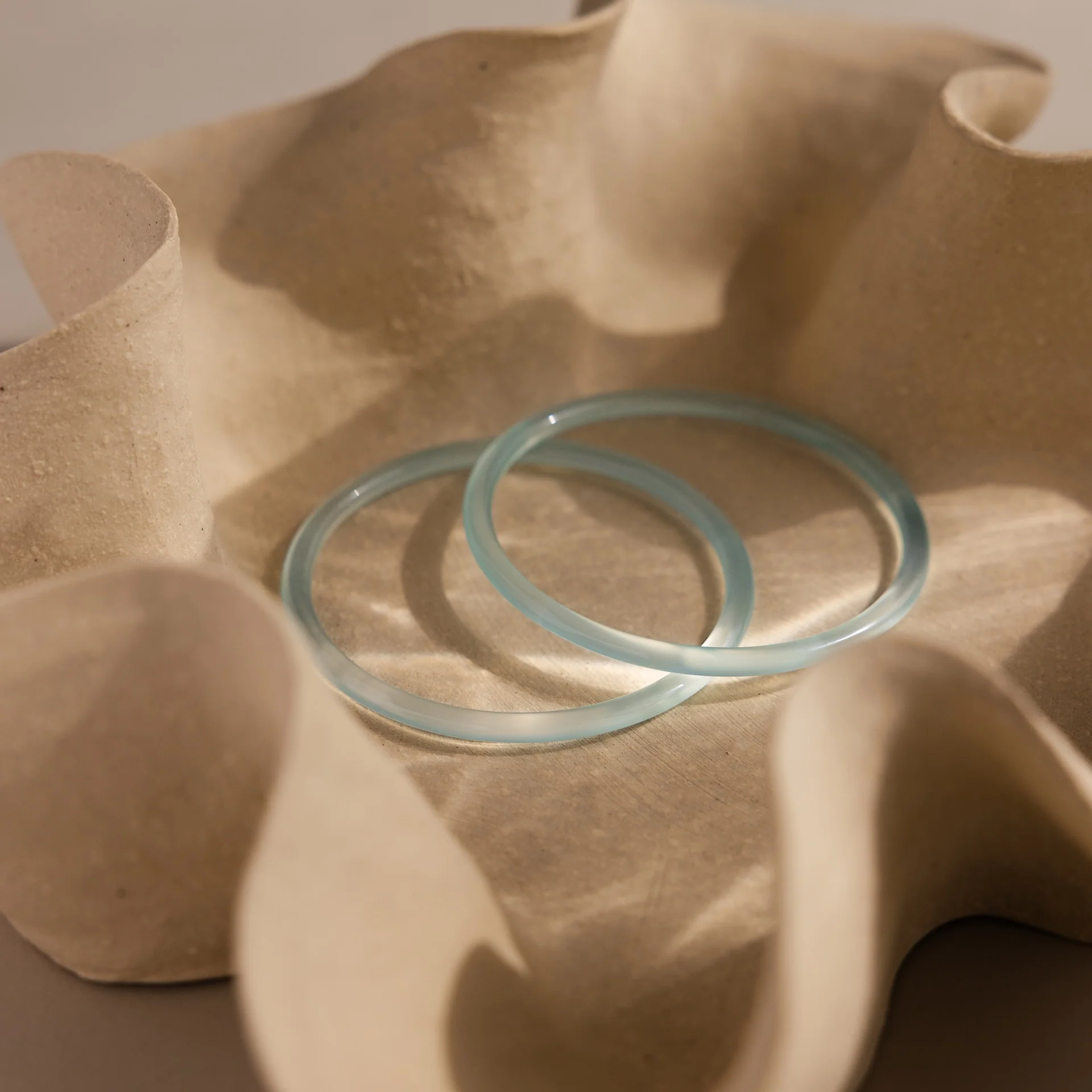 Thin Blue Jade Bangle Set - Image 5