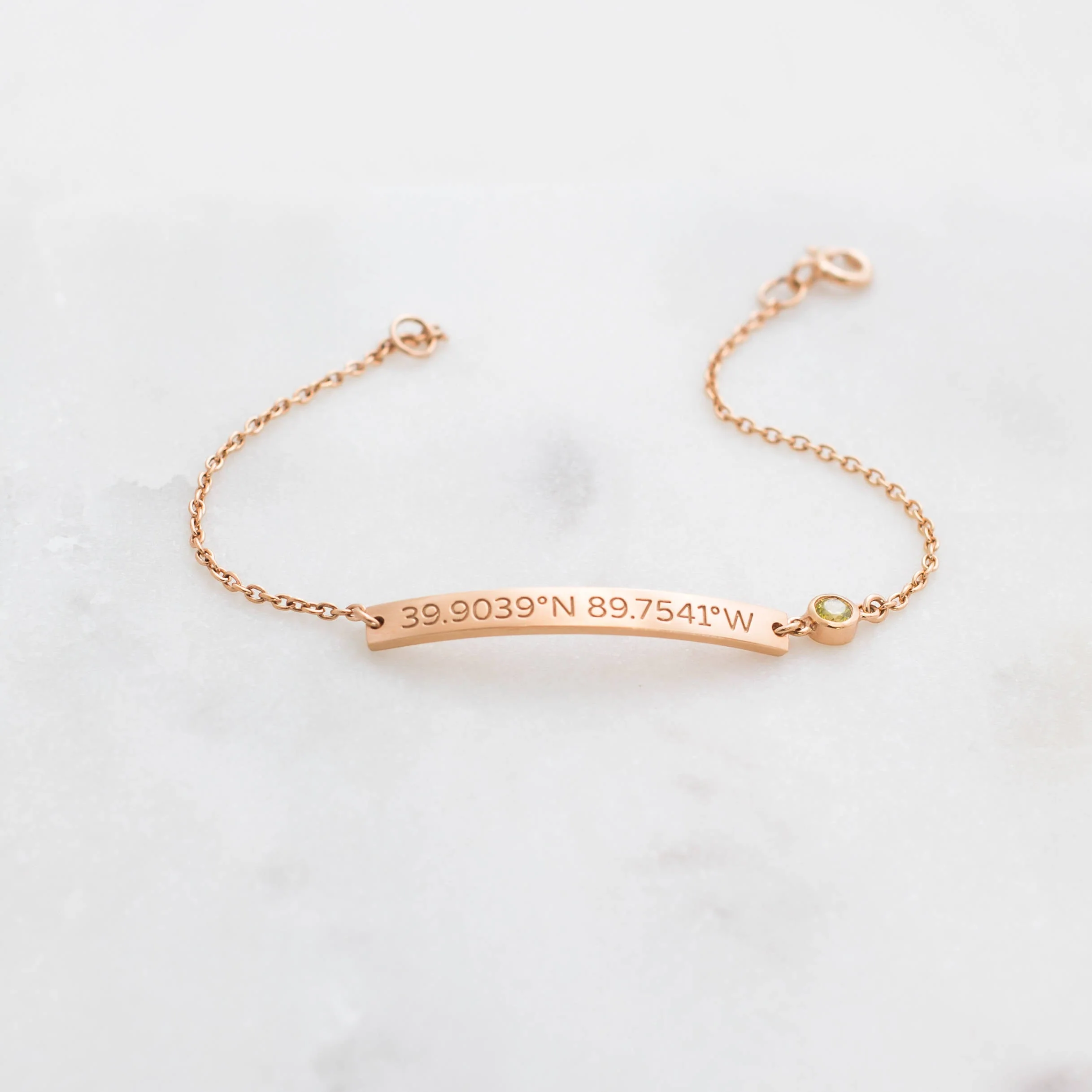 Thin Coordinates Bar Bracelet - Image 3