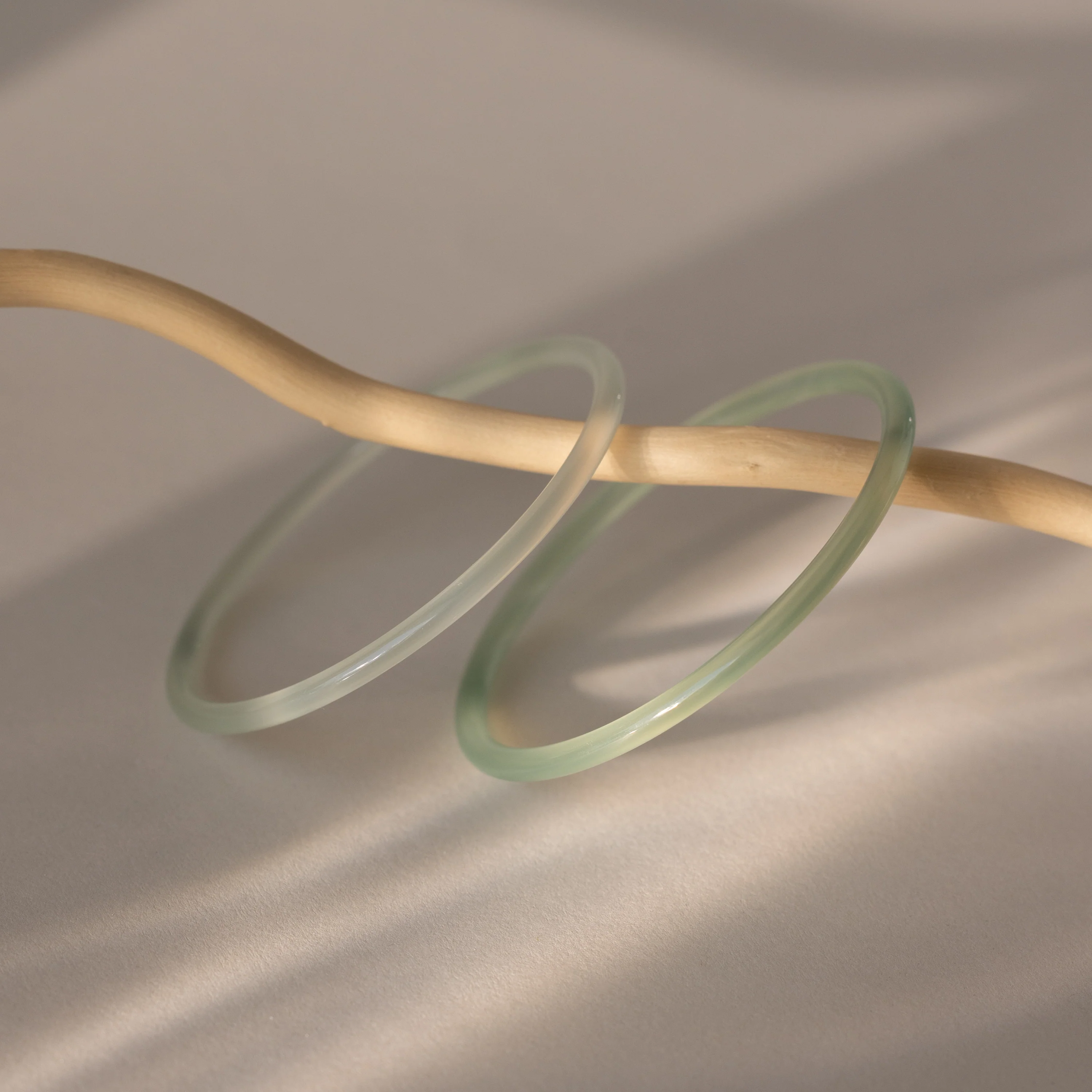 Thin Green Jade Bangle Set - Image 7