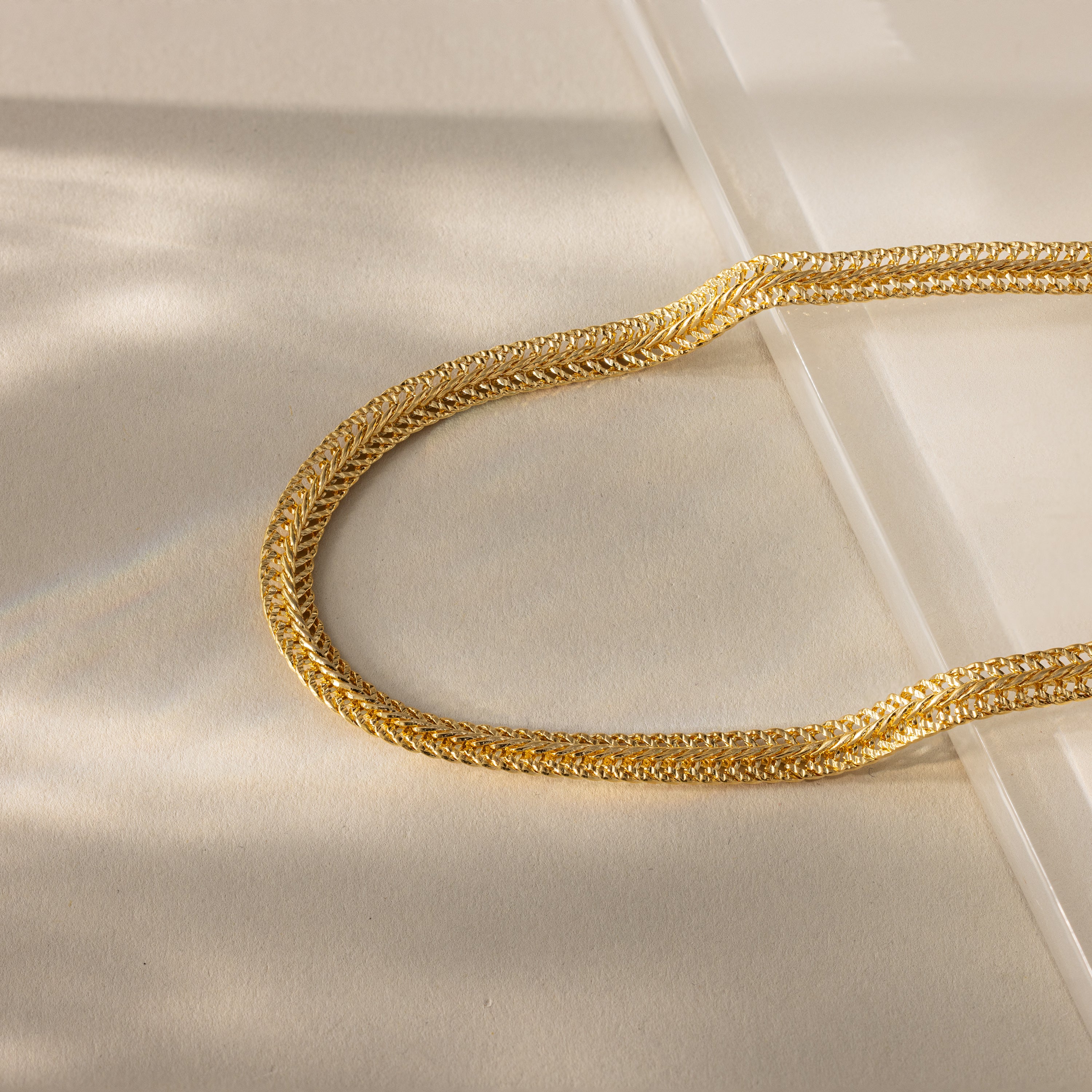 Thin Mesh Chain Necklace in 18K Gold - Image 5