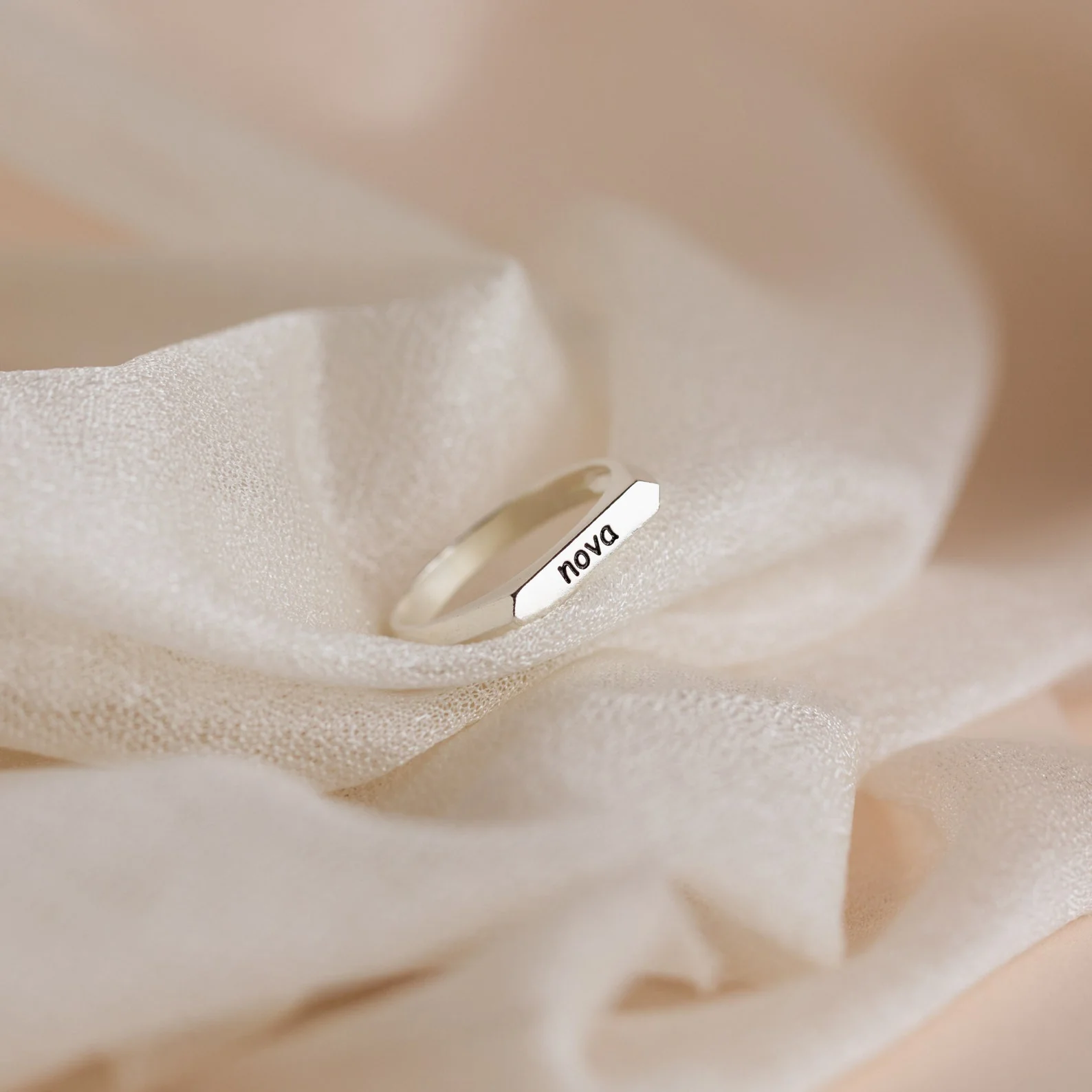Thin Name Signet Ring - Image 3