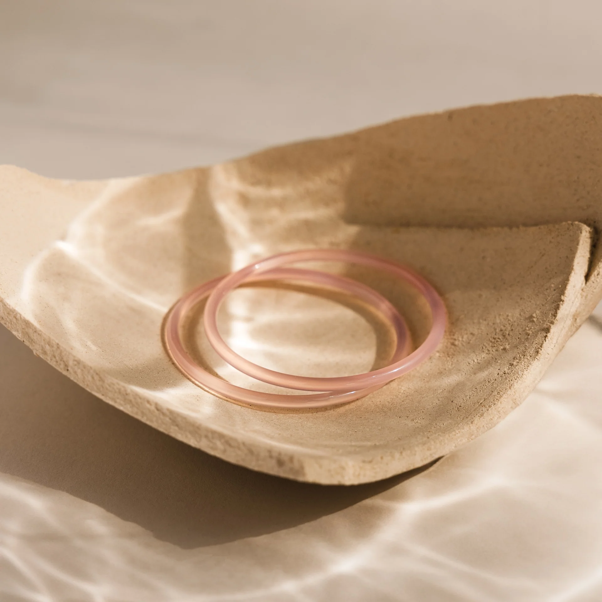Thin Pink Jade Bangle Set - Image 5