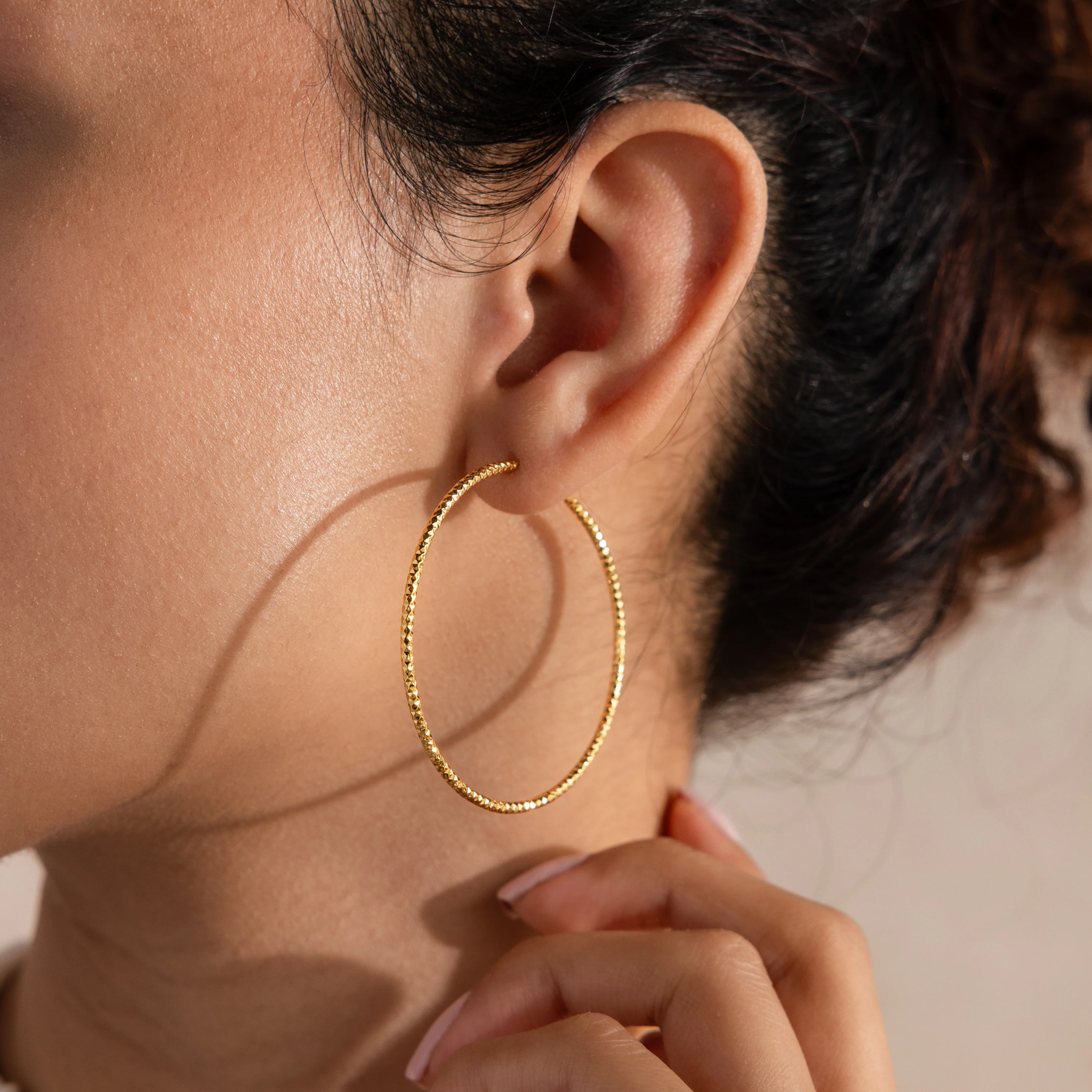 Thin Sparkle Hoops - Image 2