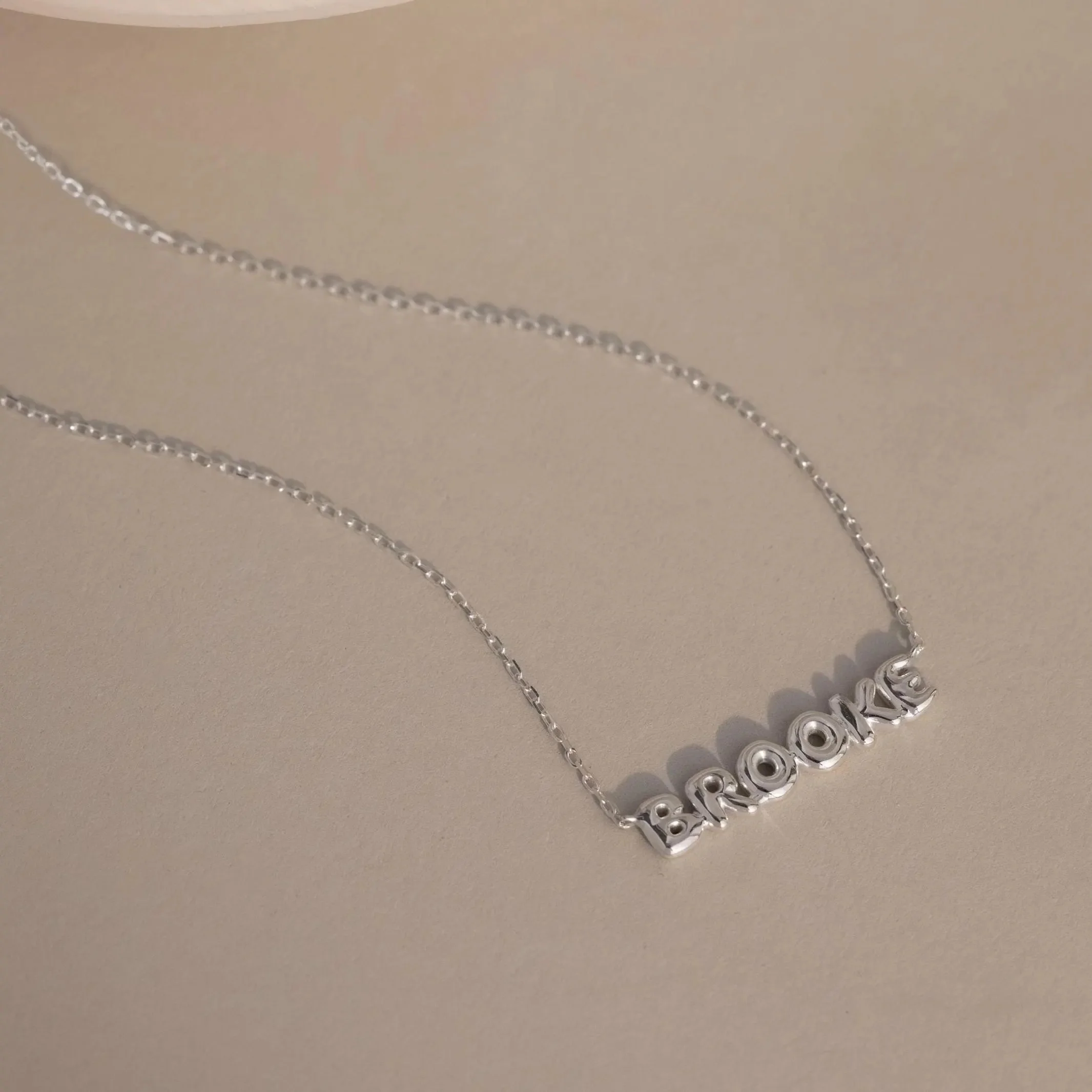 Tiny Bubble Name Necklace in Silver - Image 3