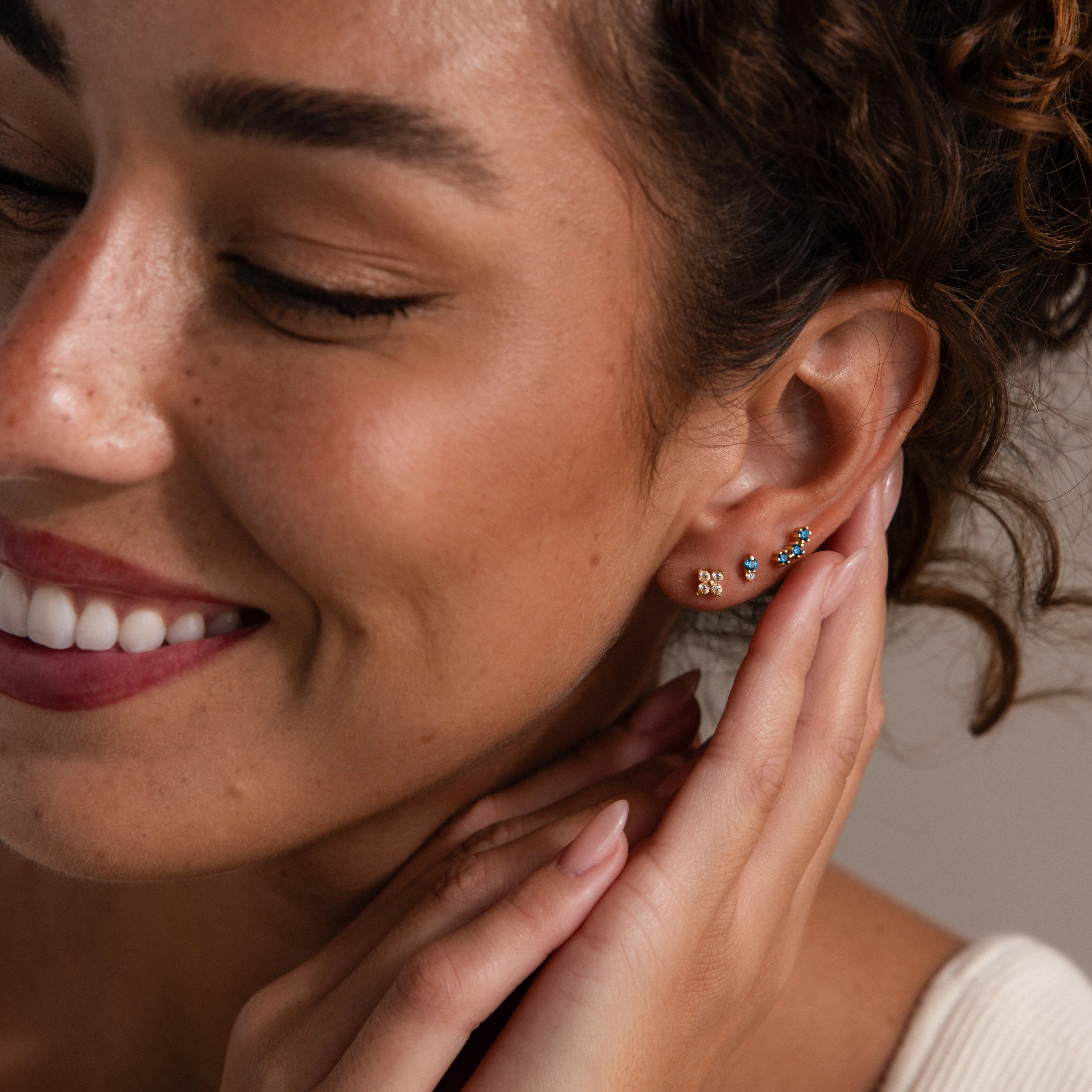 Tiny Duo Birthstone Flatback Studs - Image 16