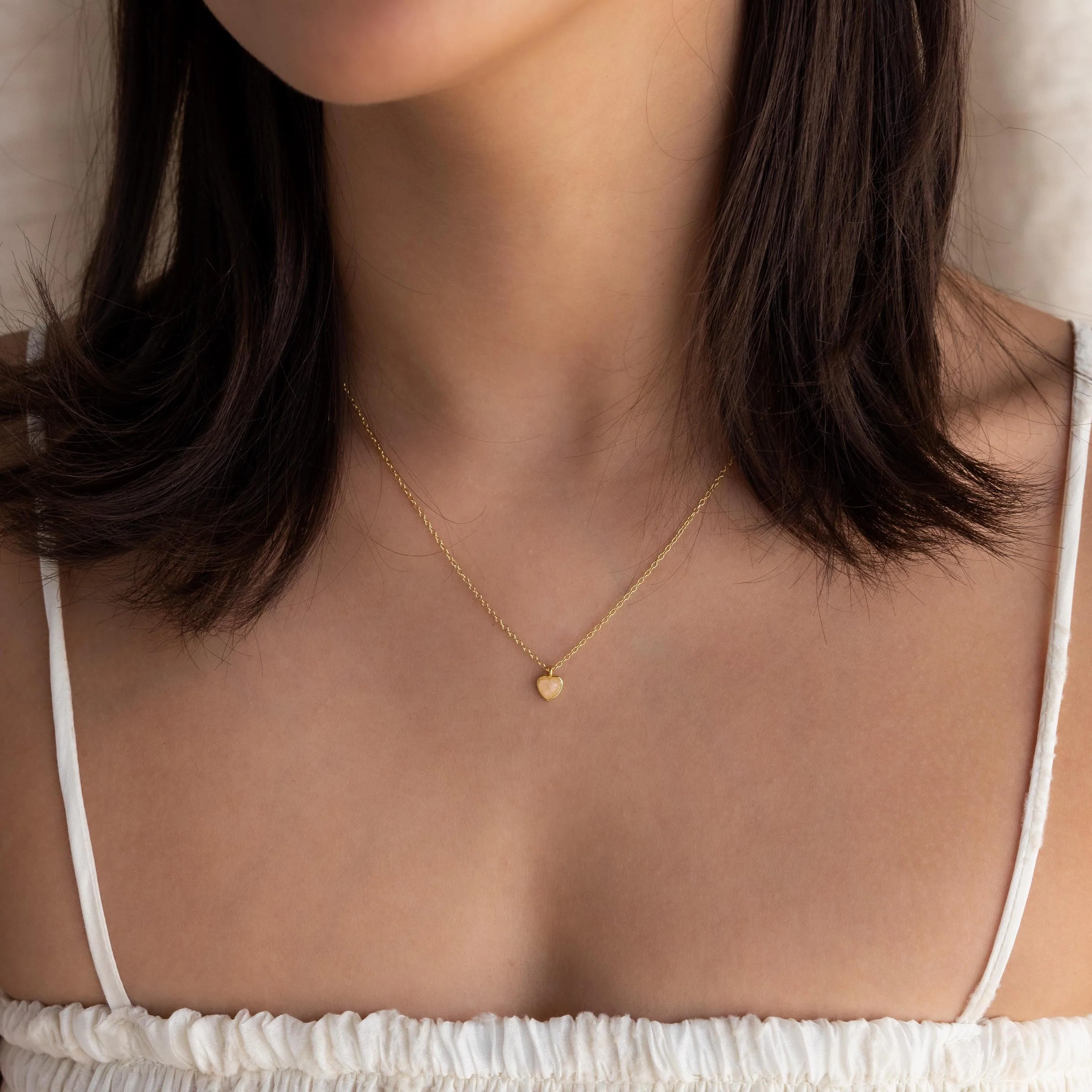 Tiny Rose Quartz Heart Necklace - Image 8