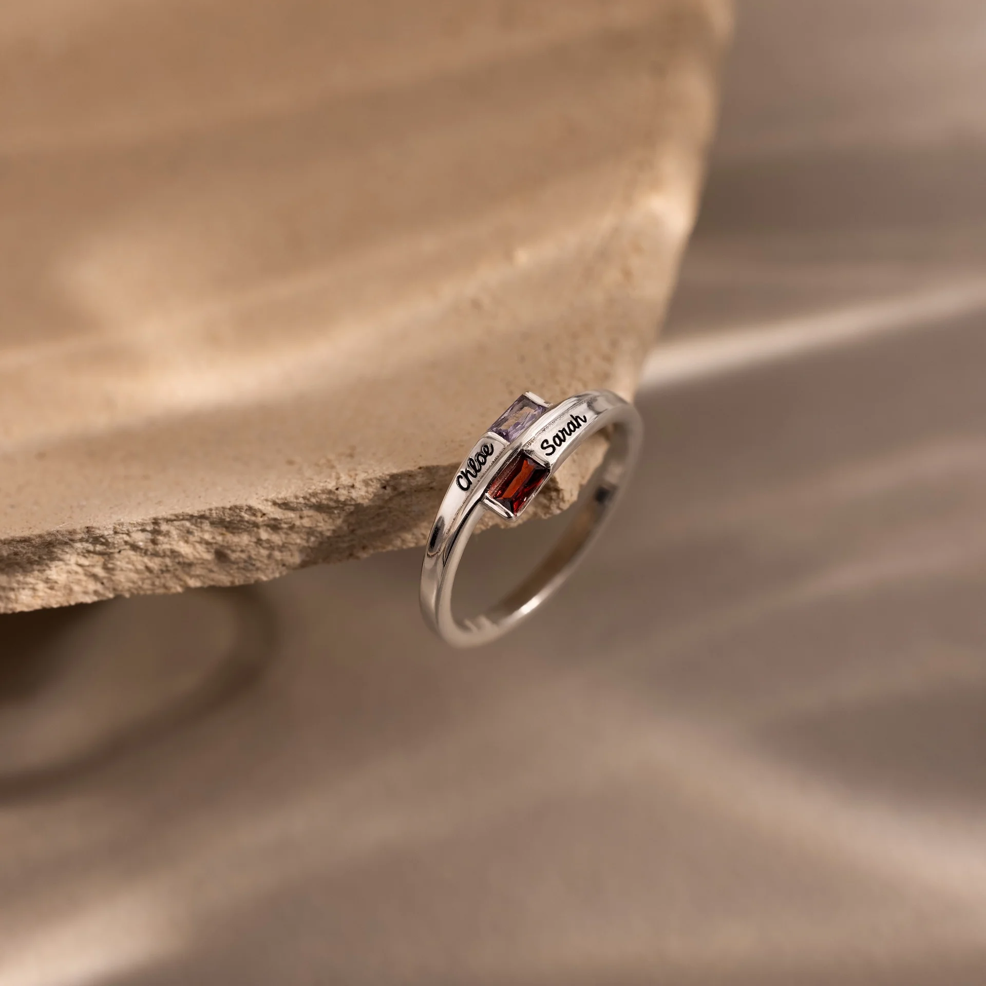 Toi et Moi Baguette Name Ring - Image 4