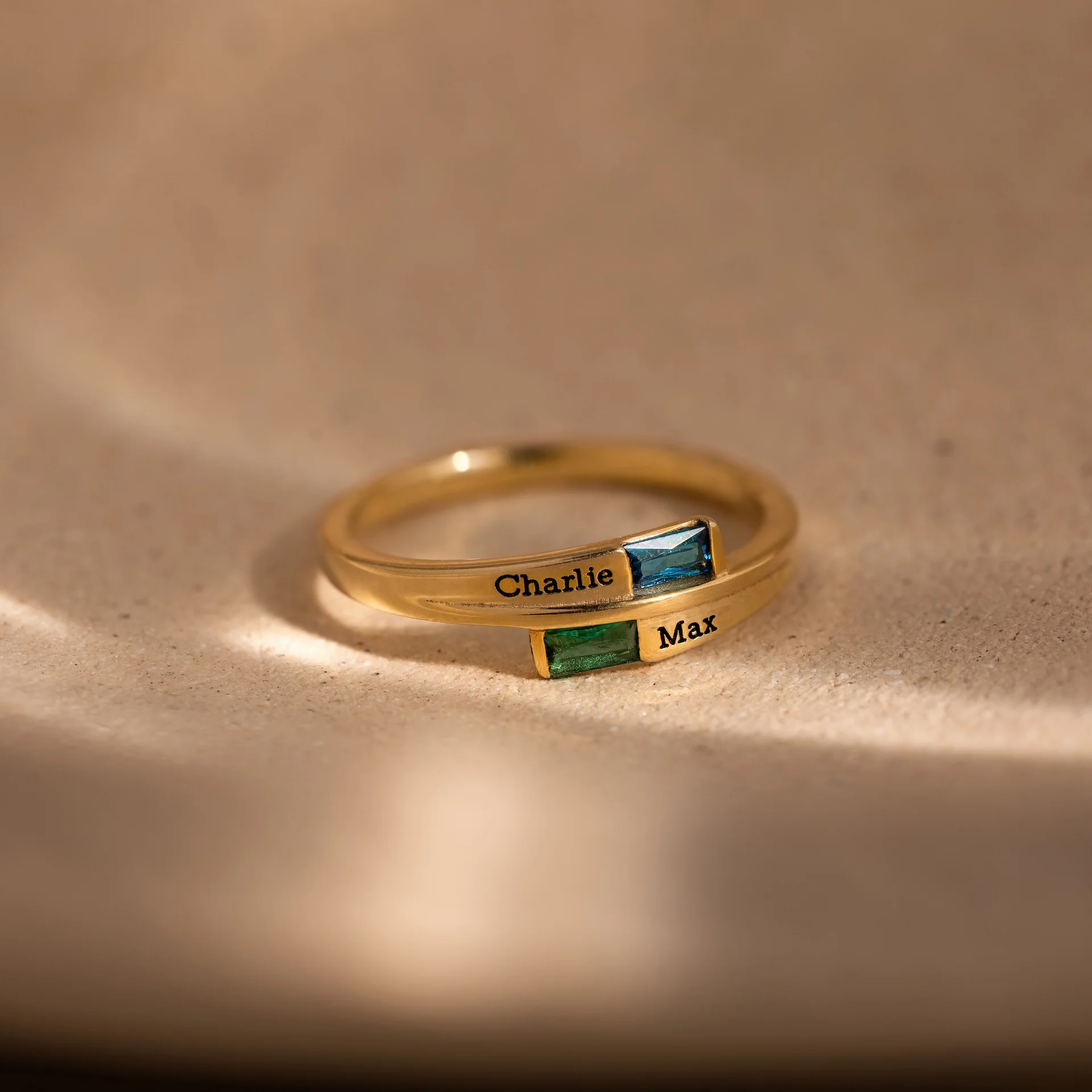 Toi et Moi Baguette Name Ring - Image 6