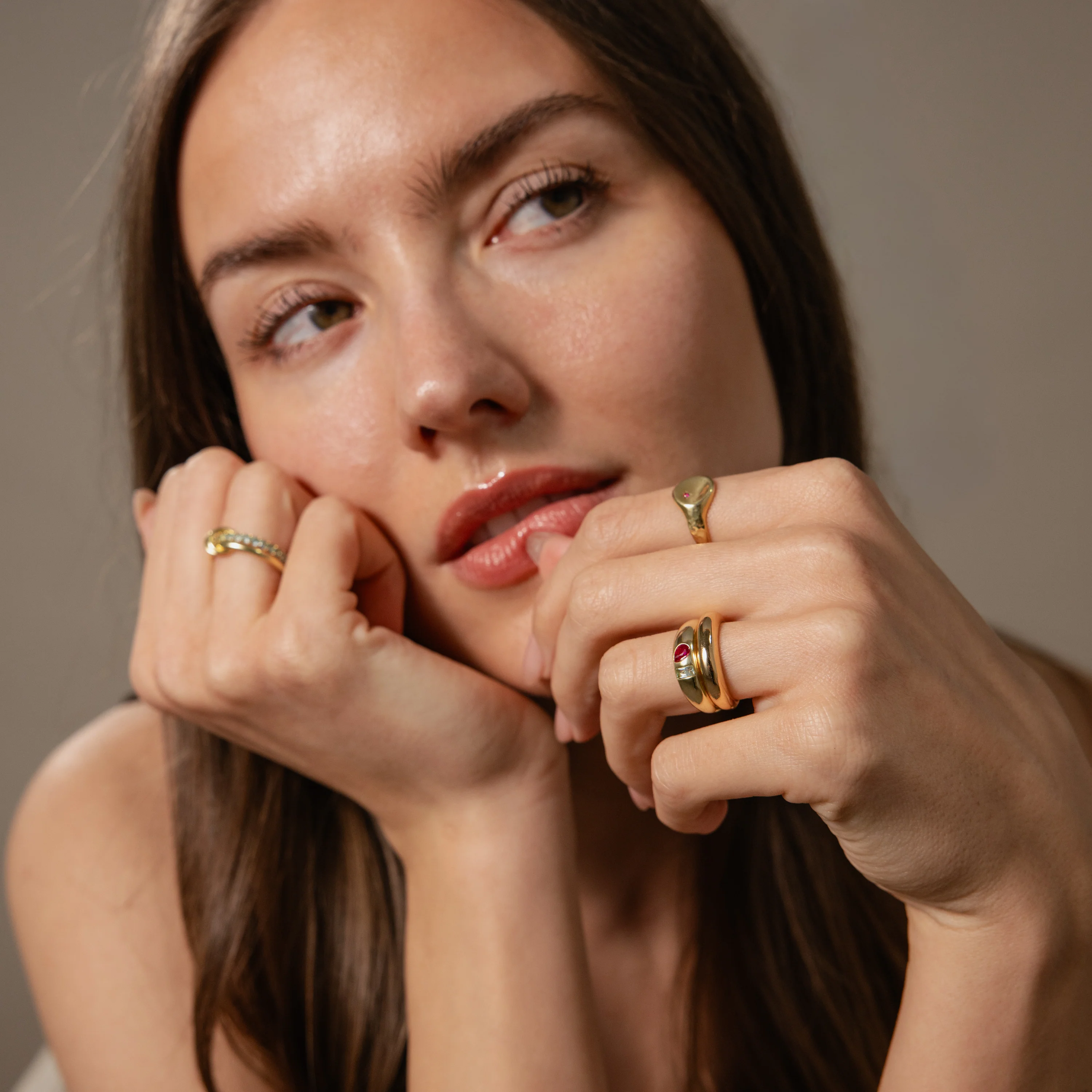 Toi et Moi Dome Ring in 18K Gold - Image 4