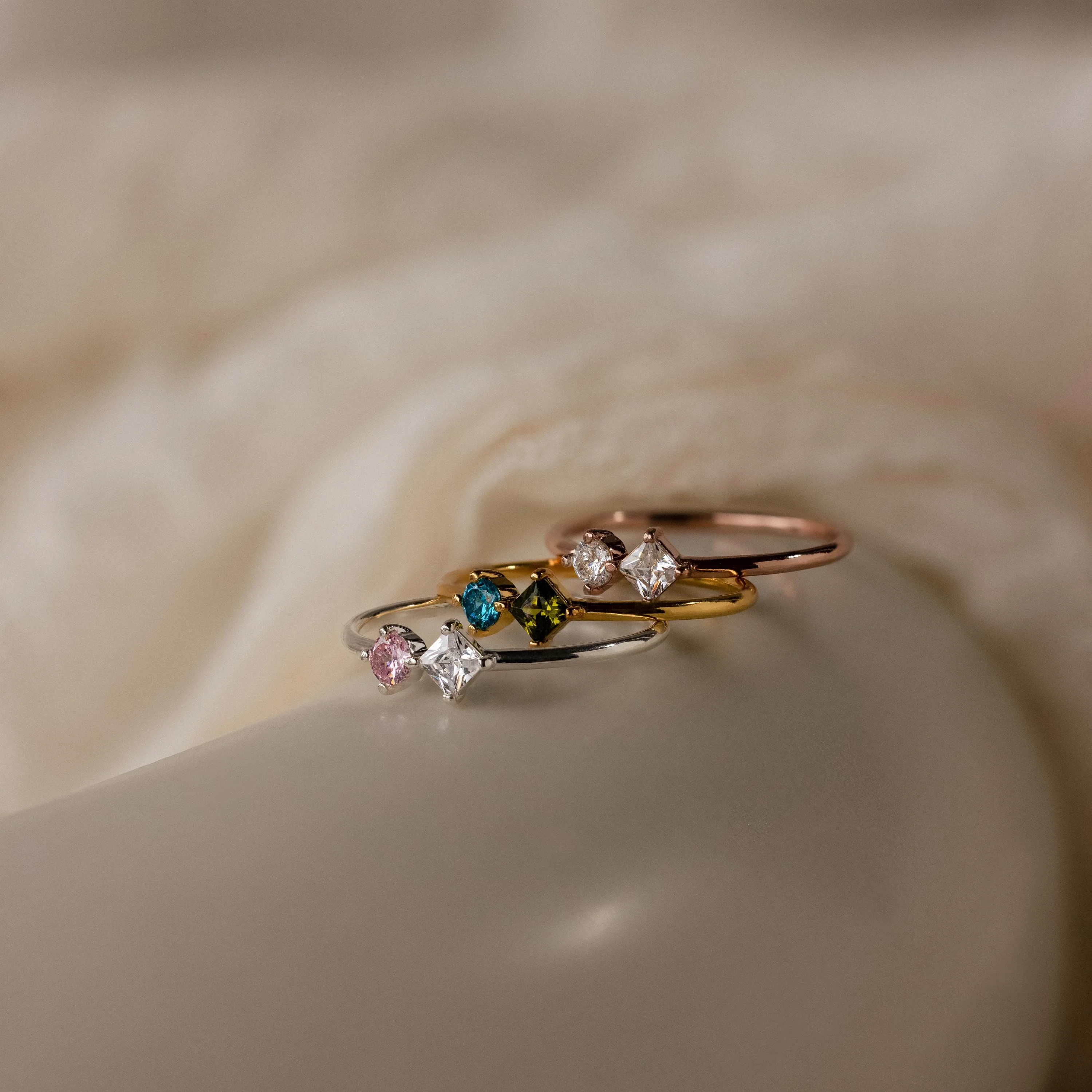 Toi et Moi Princess Birthstone Ring - Image 3
