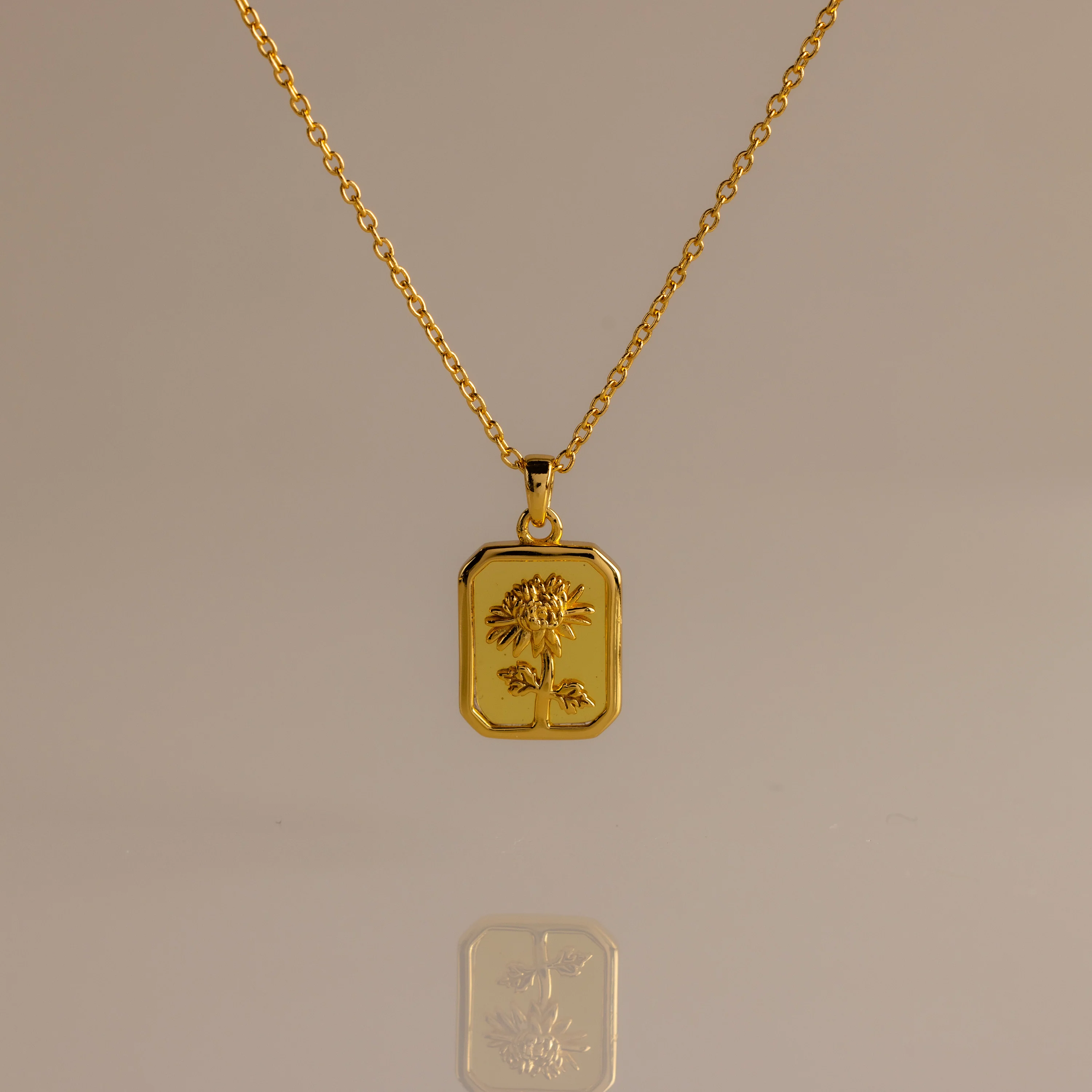 Topaz Birth Flower Charm Necklace