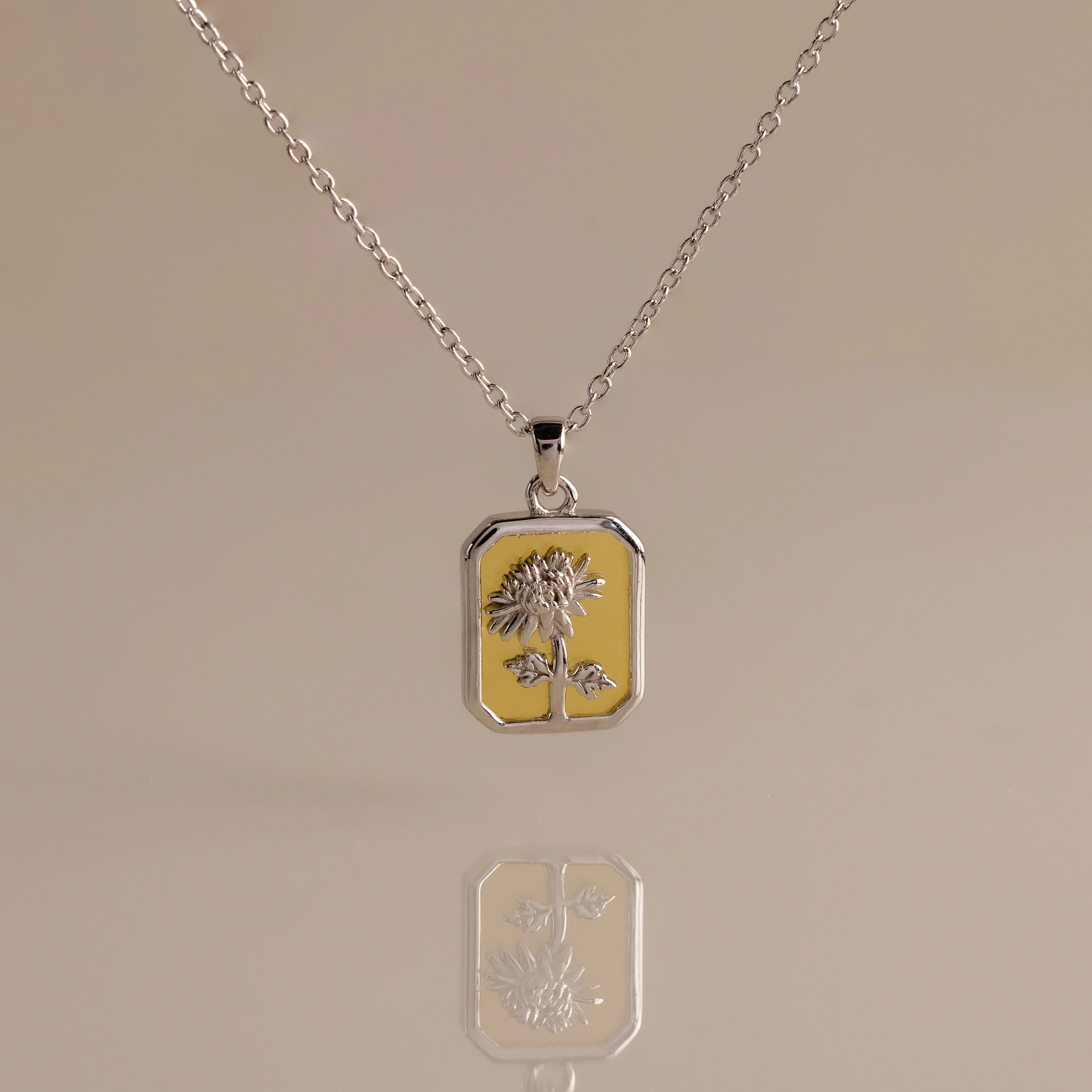 Topaz Birth Flower Charm Necklace - Image 3