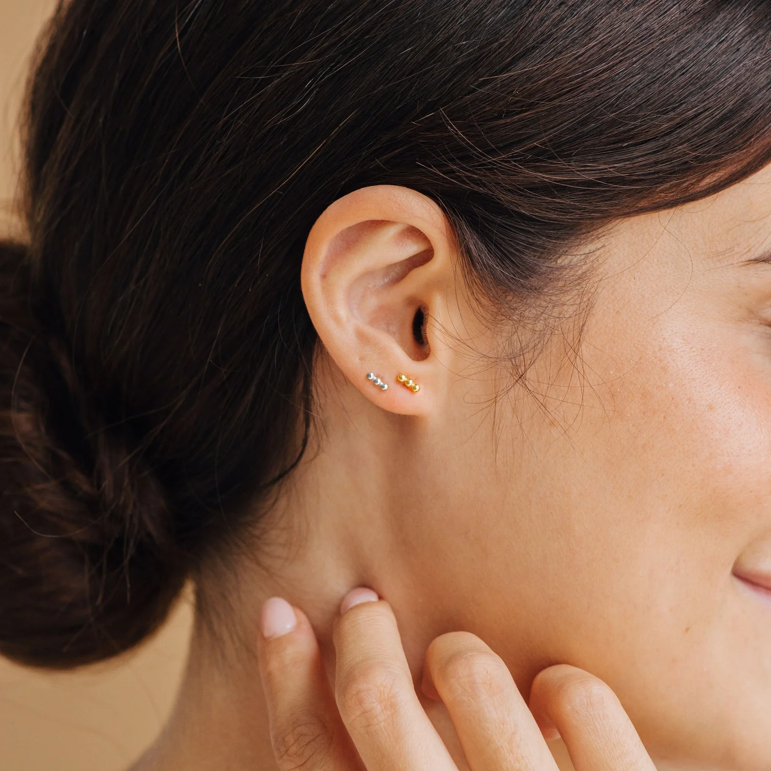 Trio Beaded Bar Studs - Image 6