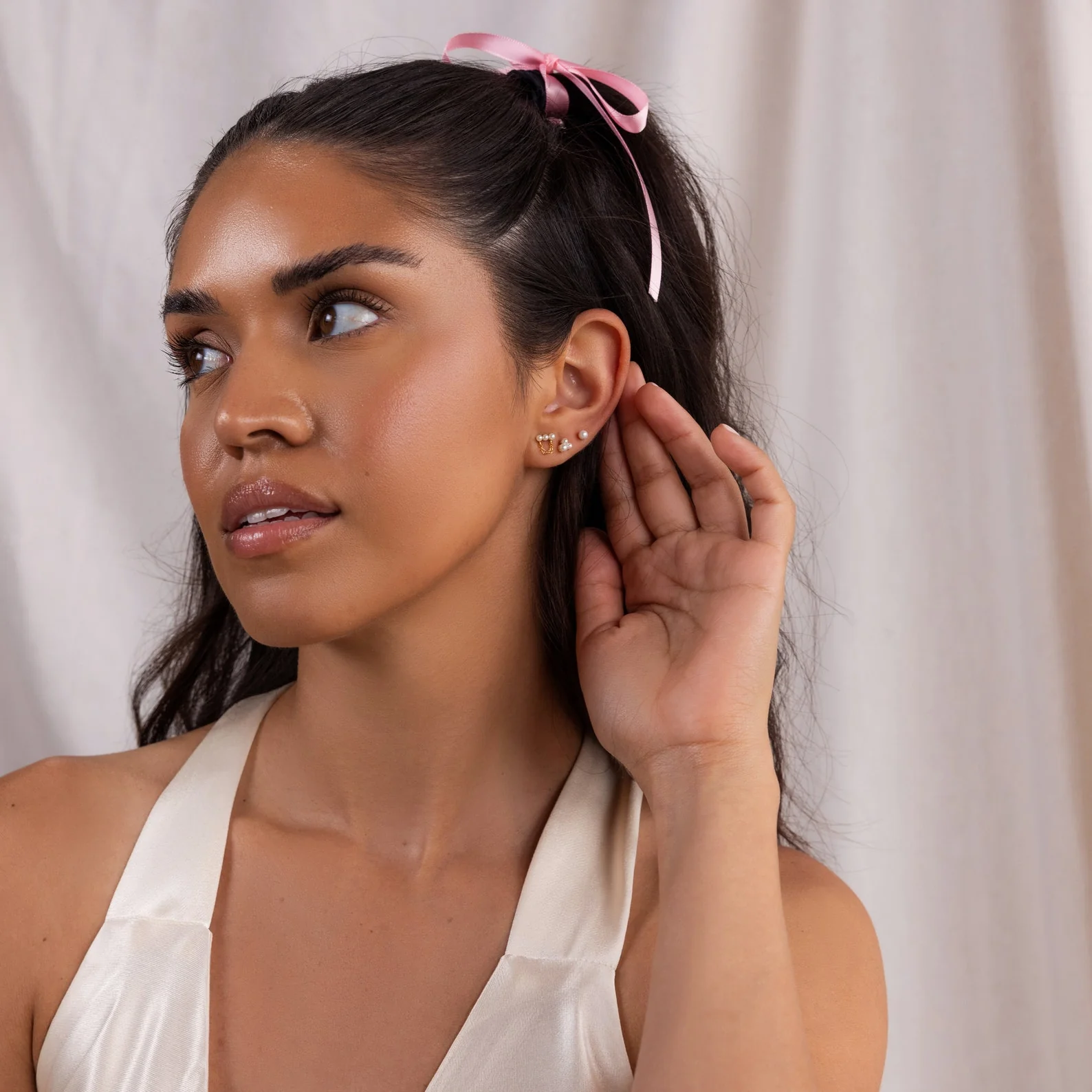 Trio Cluster Pearl Studs - Image 6