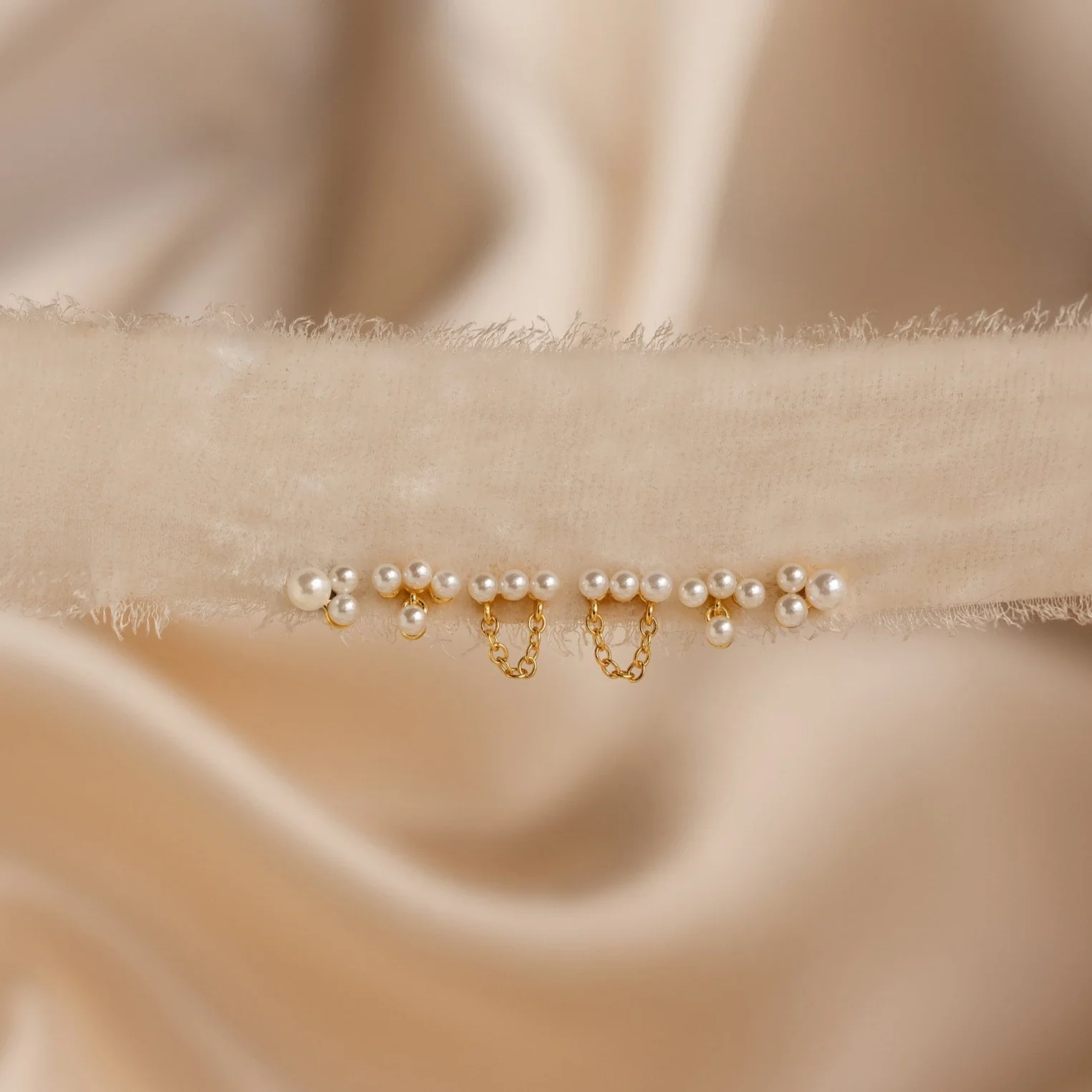 Trio Cluster Pearl Studs - Image 7