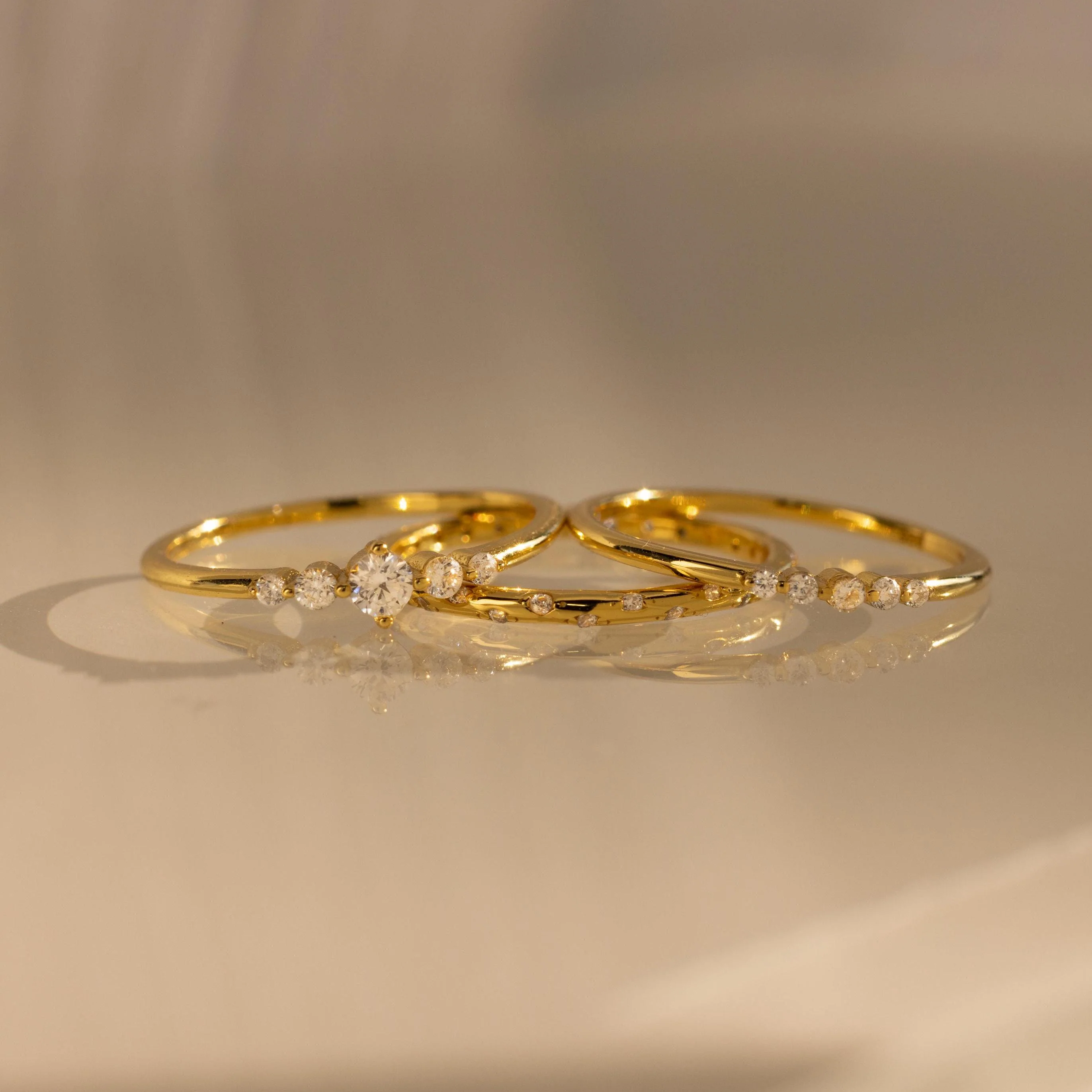 Trio Diamond Stacking Ring Set - Image 7