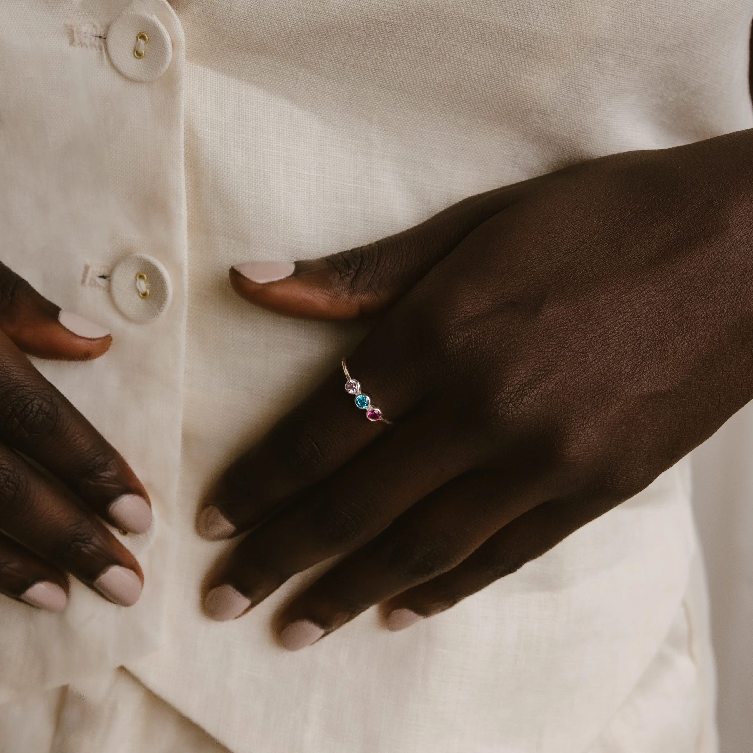Triple Birthstone Ring - Image 8