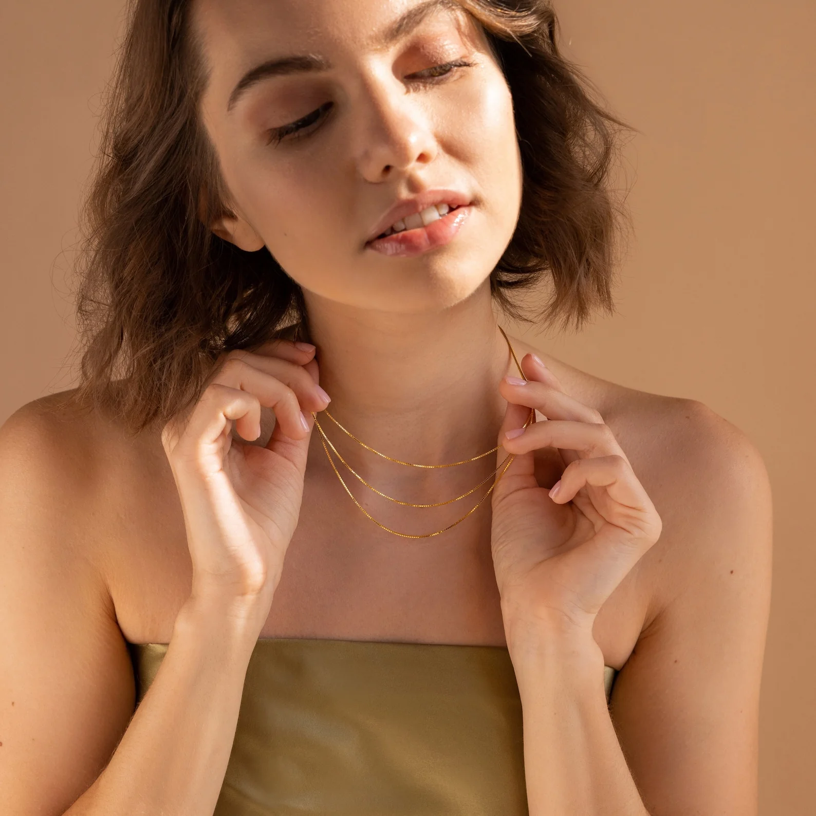 Triple Box Chain Necklace - Image 8