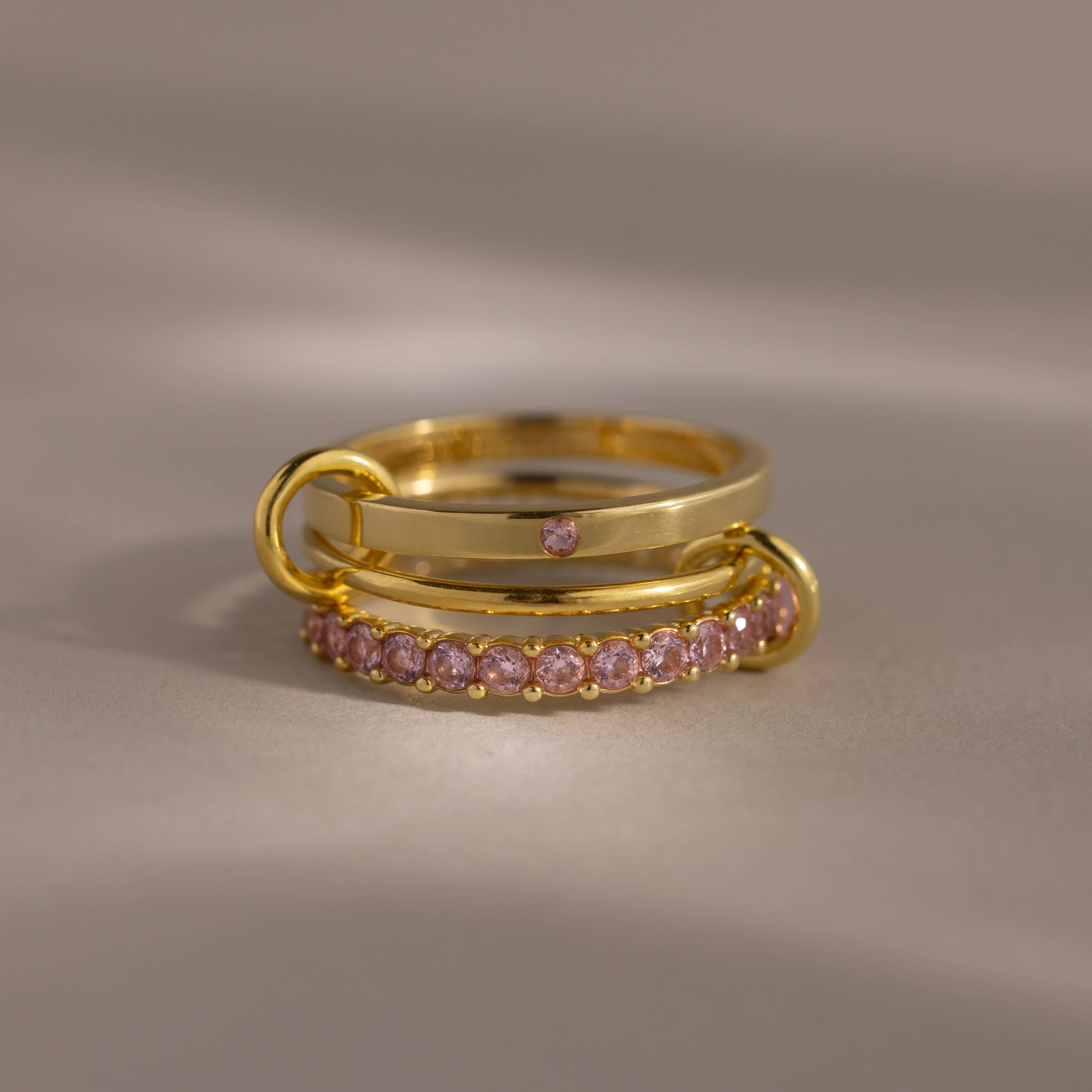Triple Linked Birthstone Ring Set - Image 12