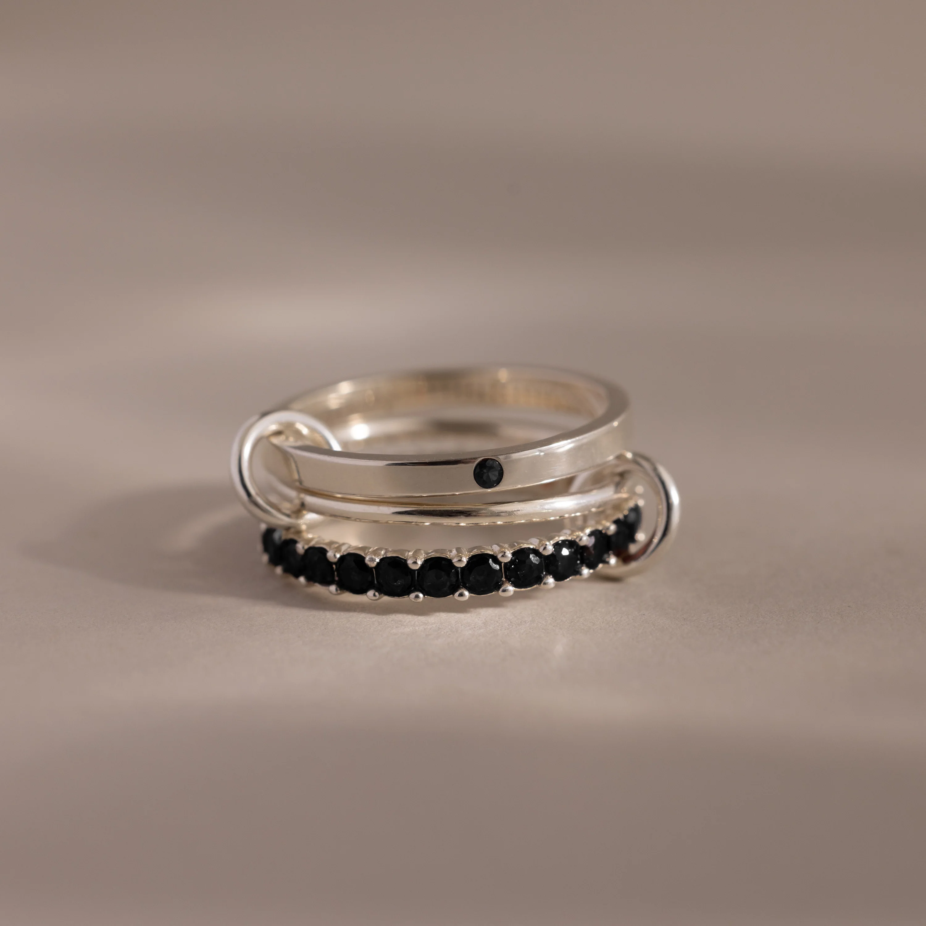 Triple Linked Emerald Ring Set - Image 3