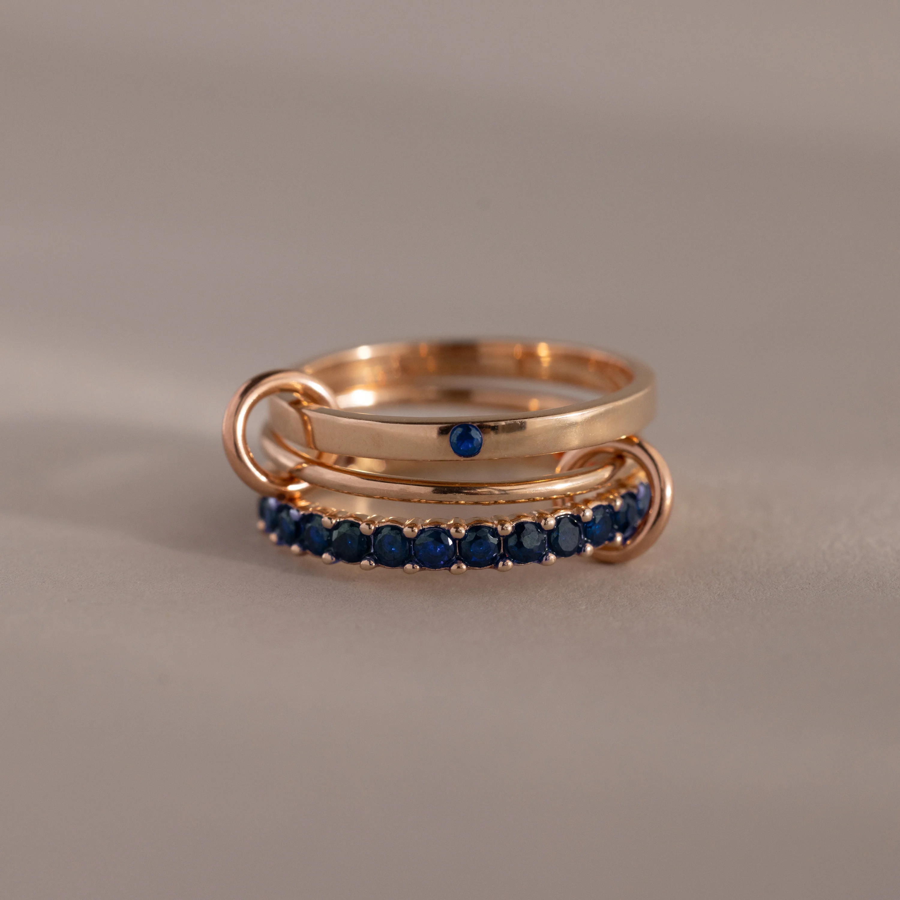 Triple Linked Sapphire Ring Set - Image 5