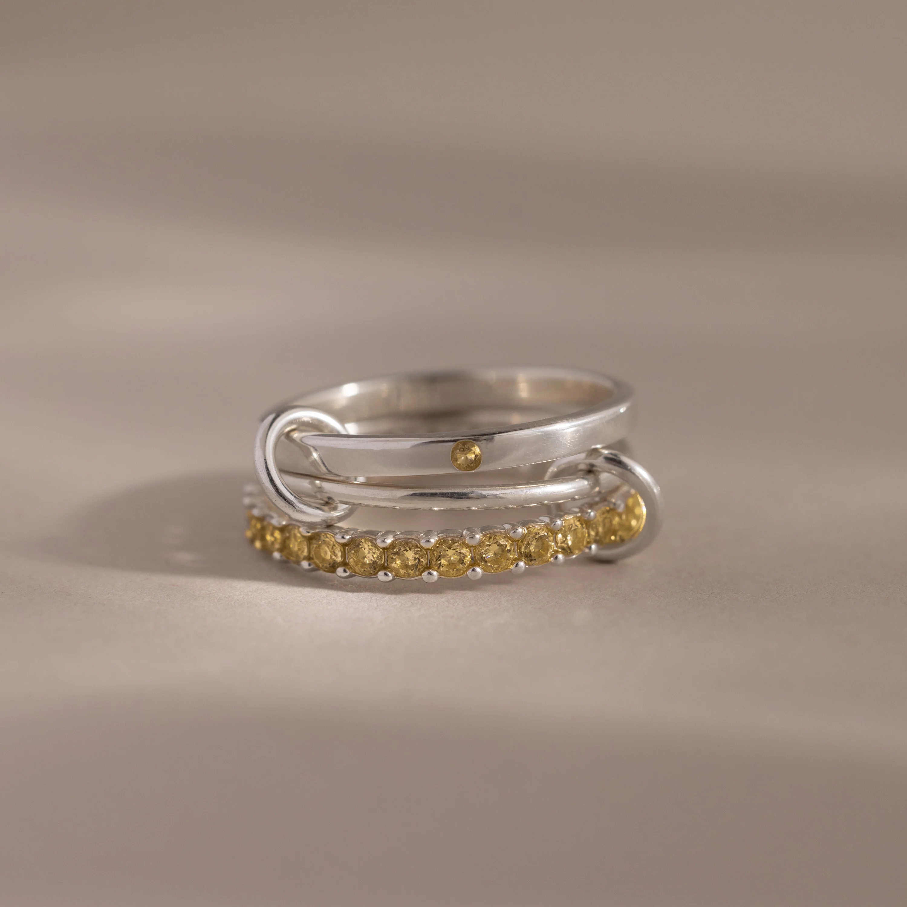 Triple Linked Topaz Ring Set - Image 3