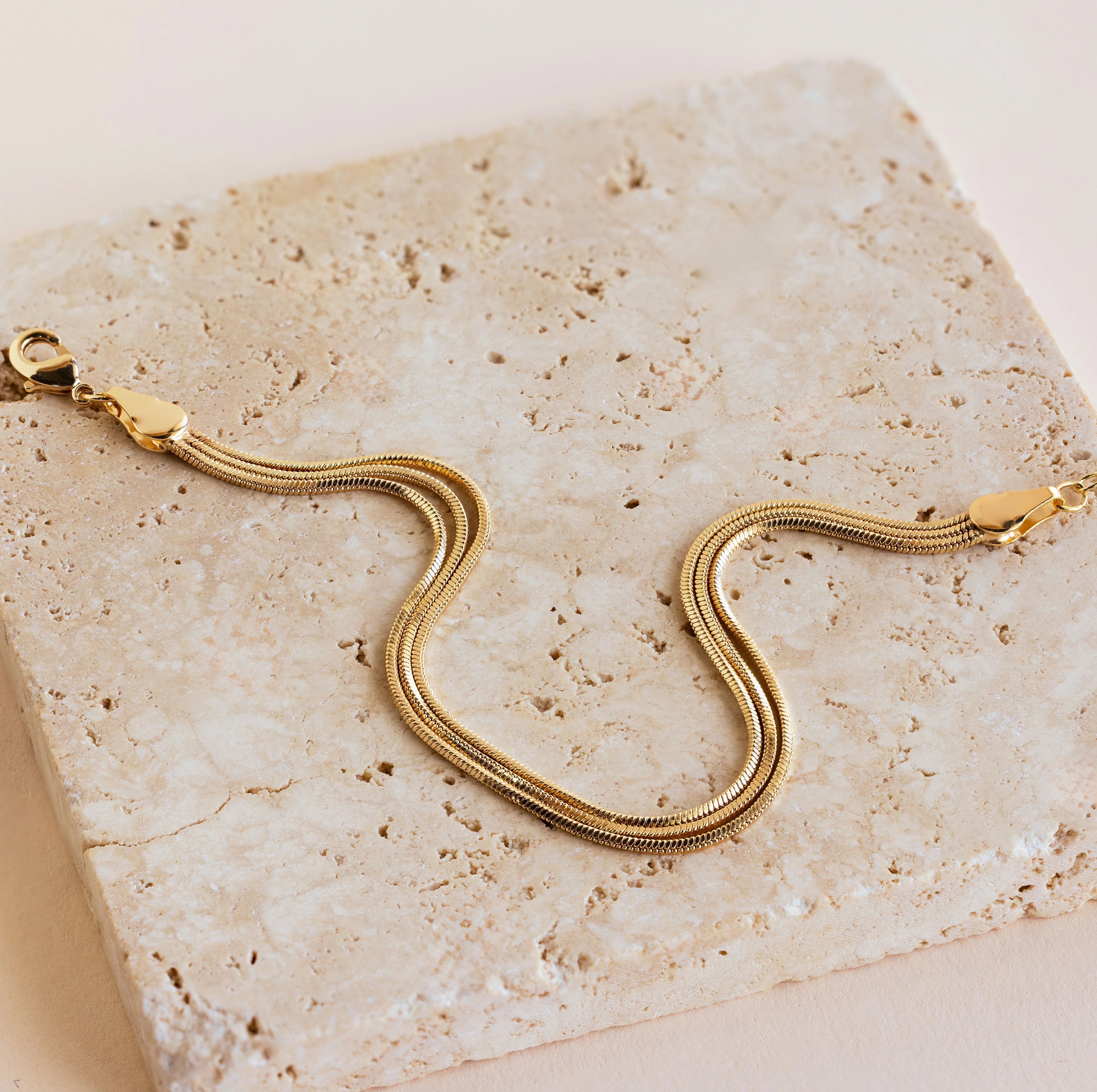 Triple Snake Chain Bracelet in 18K Gold - Image 5