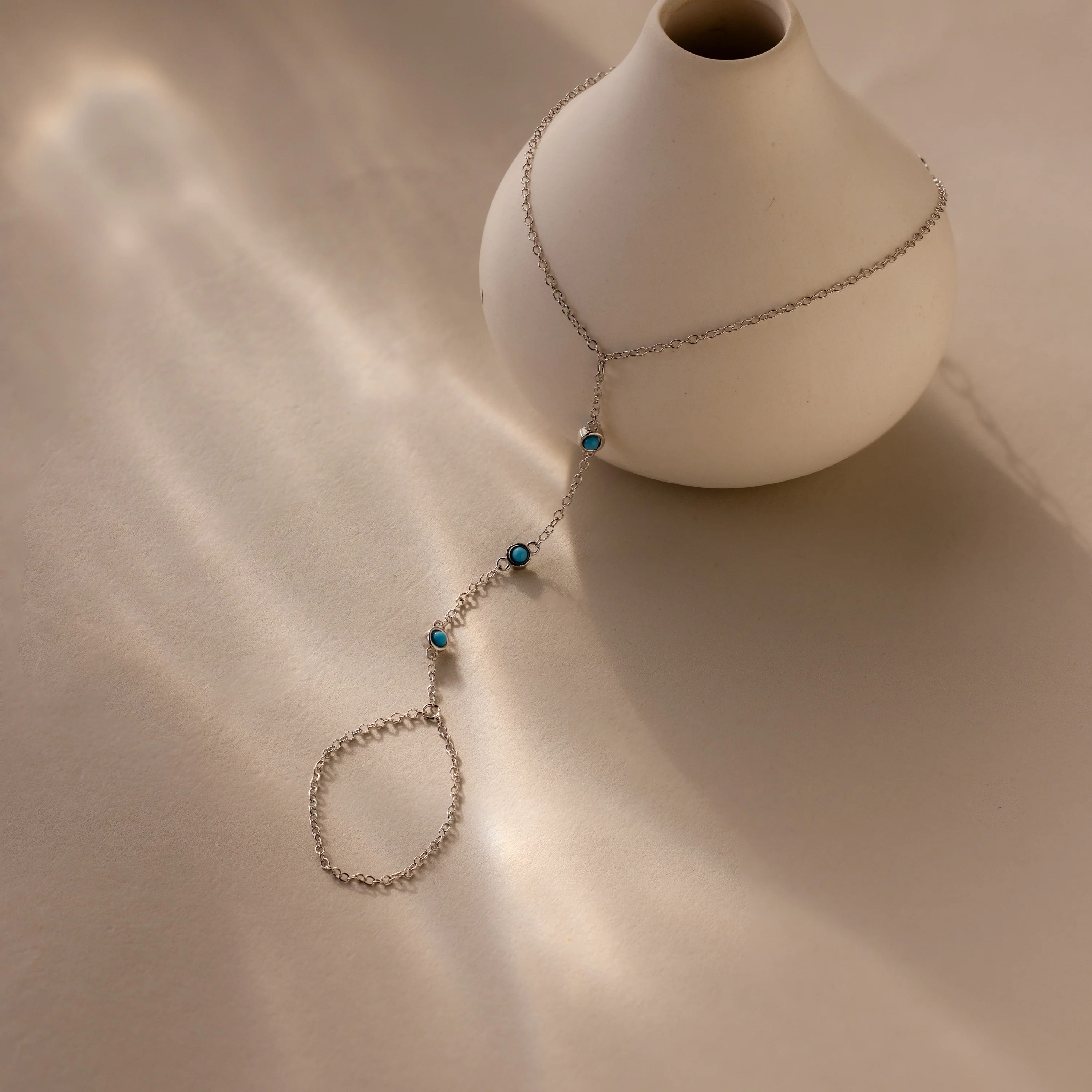Turquoise Hand Chain Bracelet - Image 5