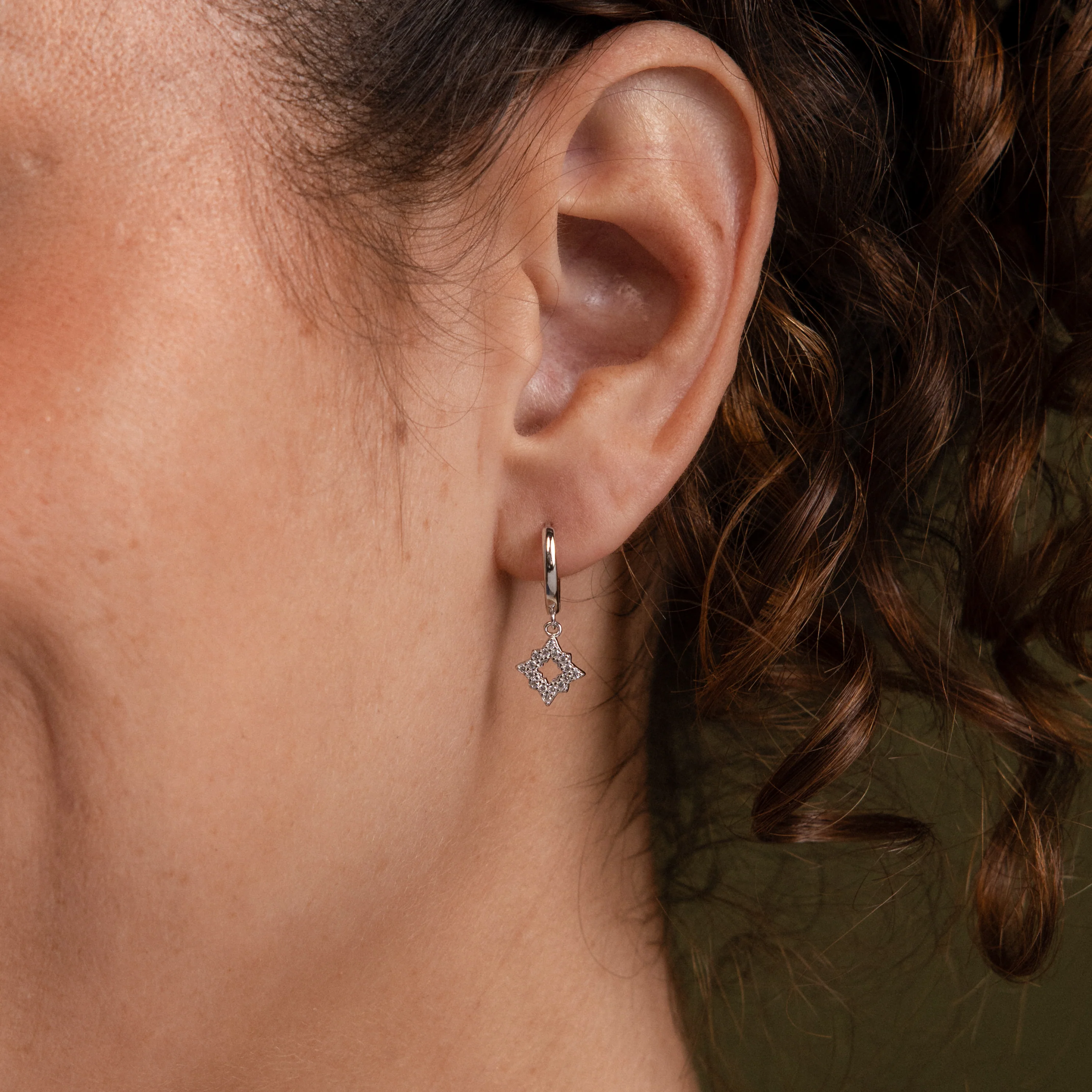 Twilight Star Hoops in Silver - Image 2