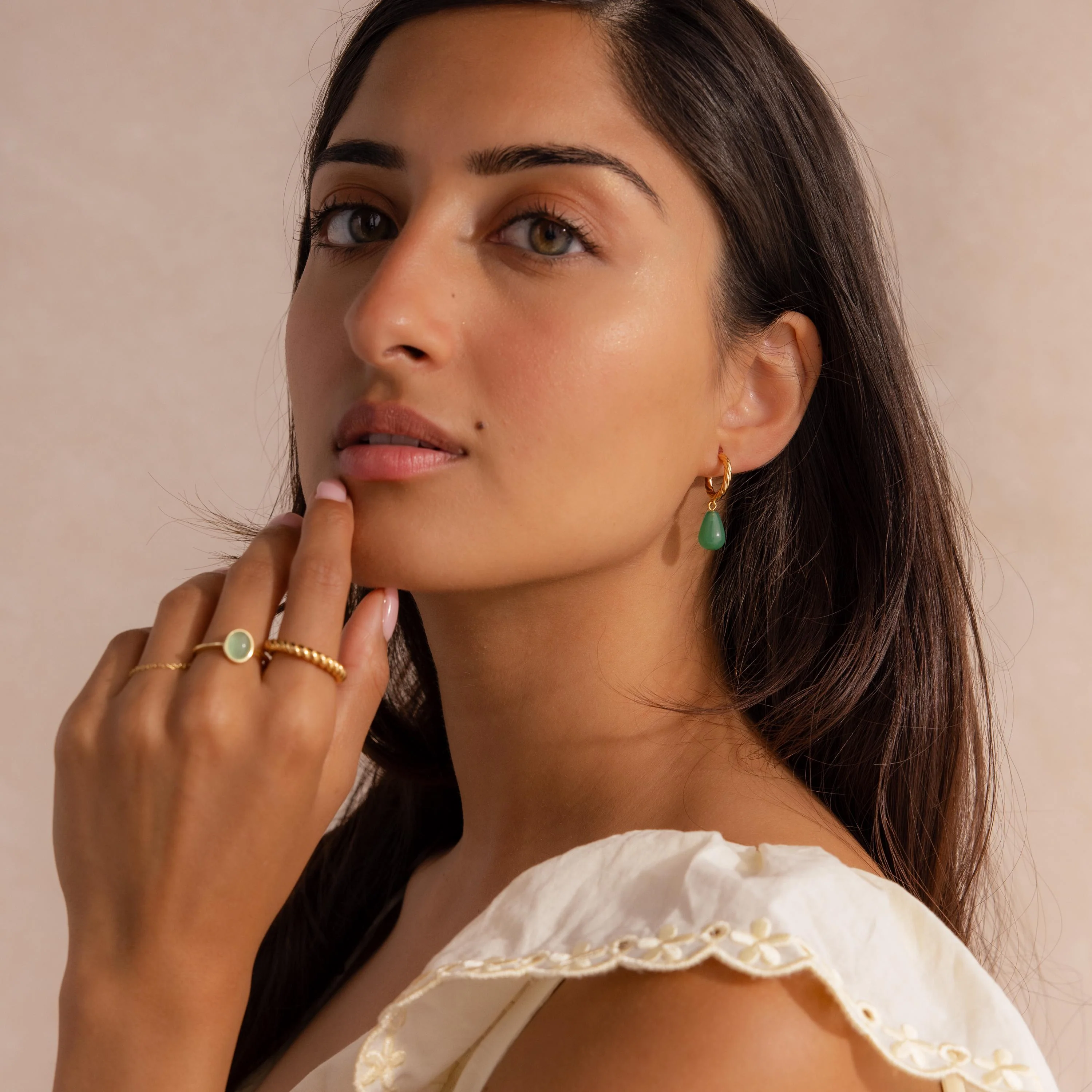 Twisted Jade Hoops - Image 6