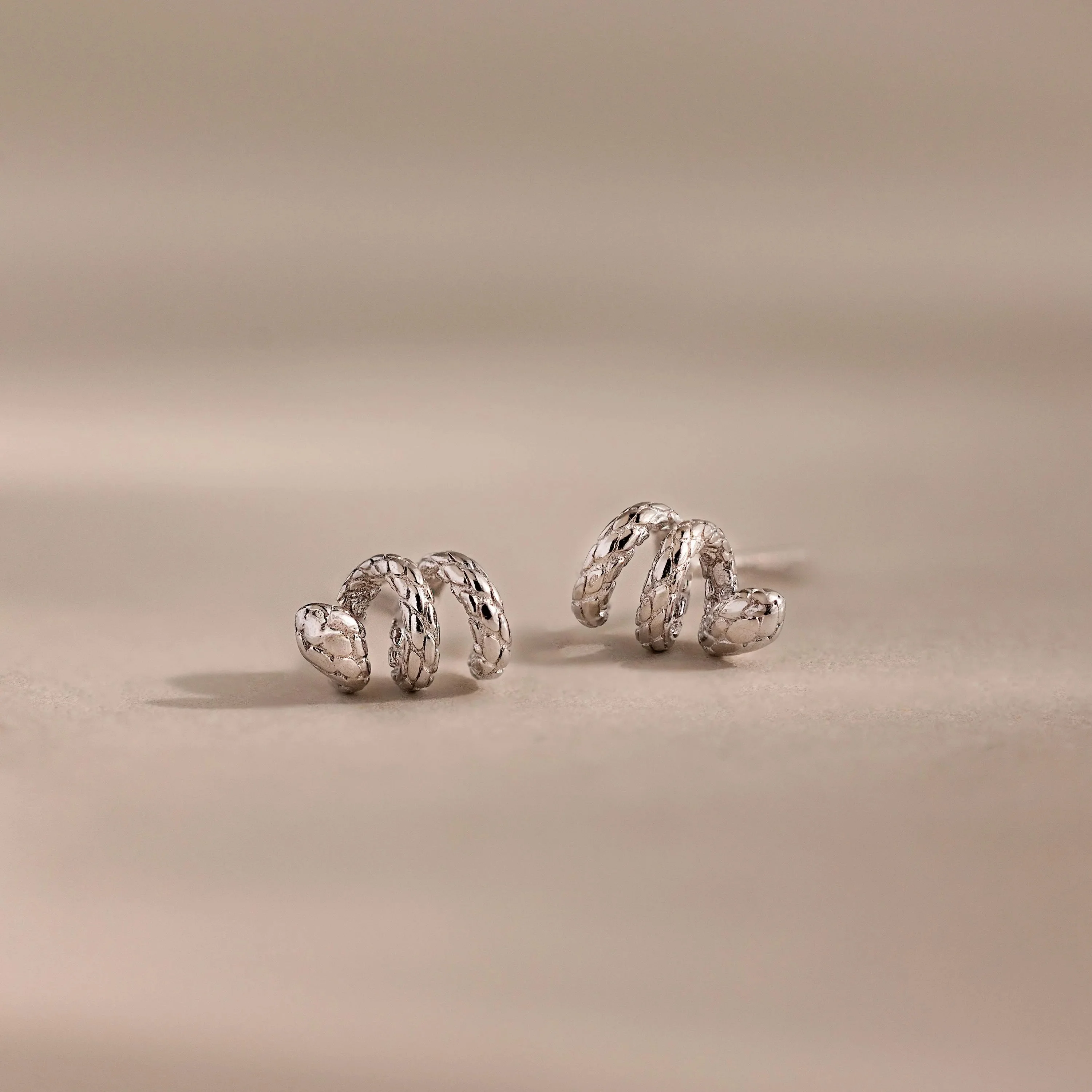 Twisted Snake Studs in Silver