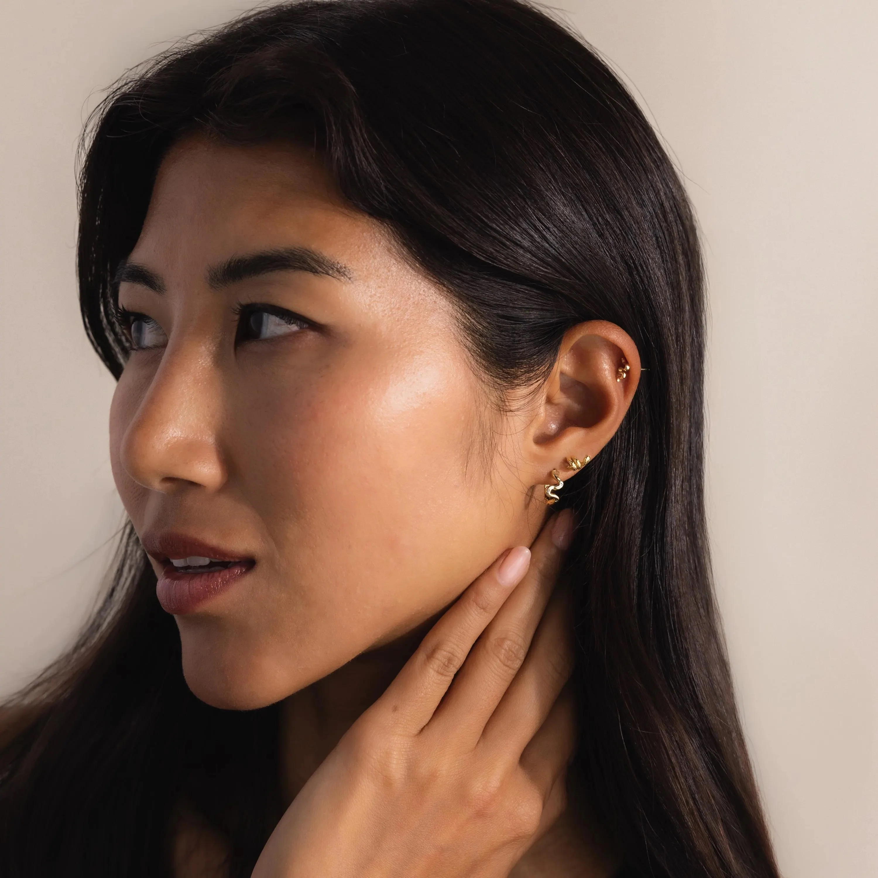 Twisted Snake Studs in 18K Gold - Image 4