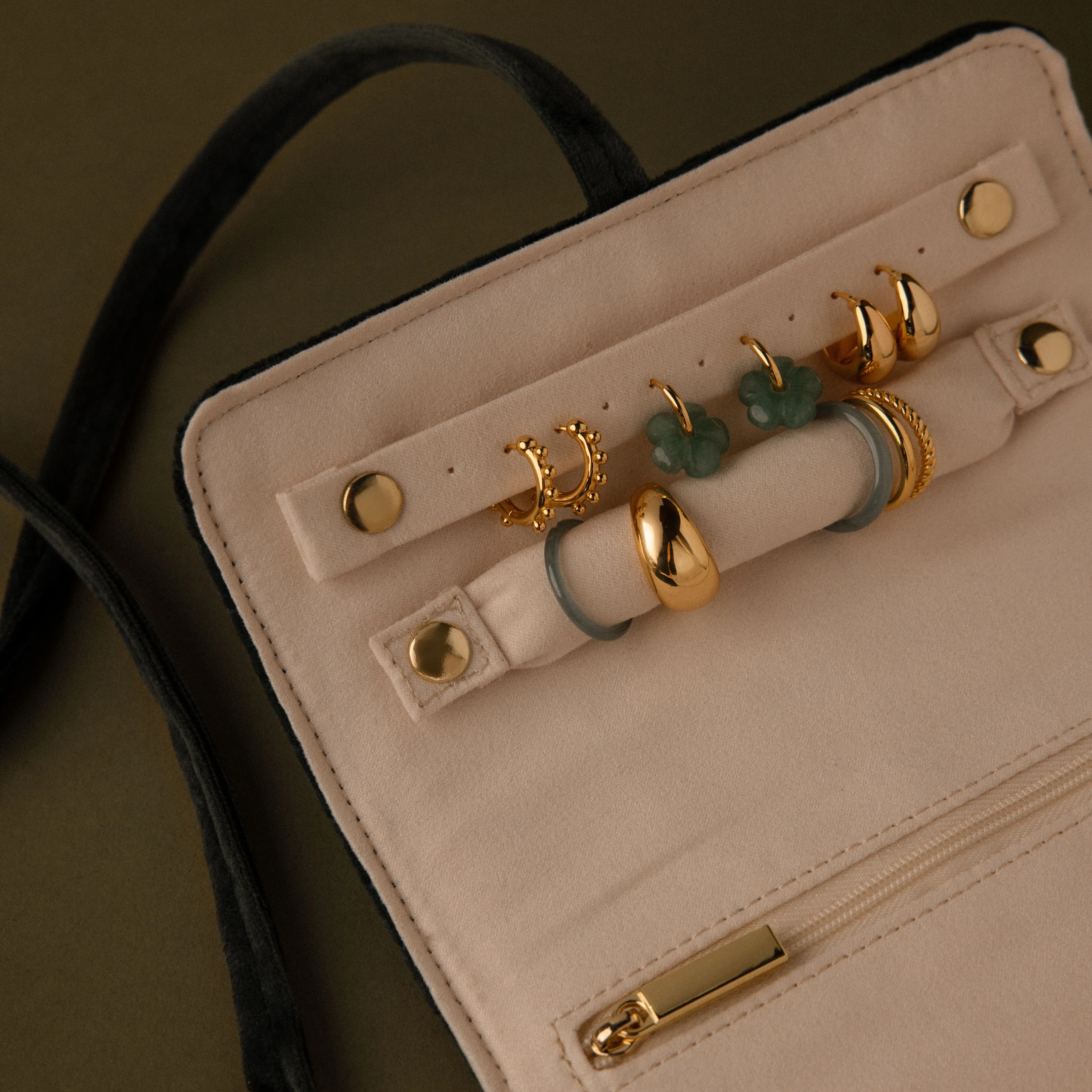 Velvet Roll-Up Jewelry Case - Image 3