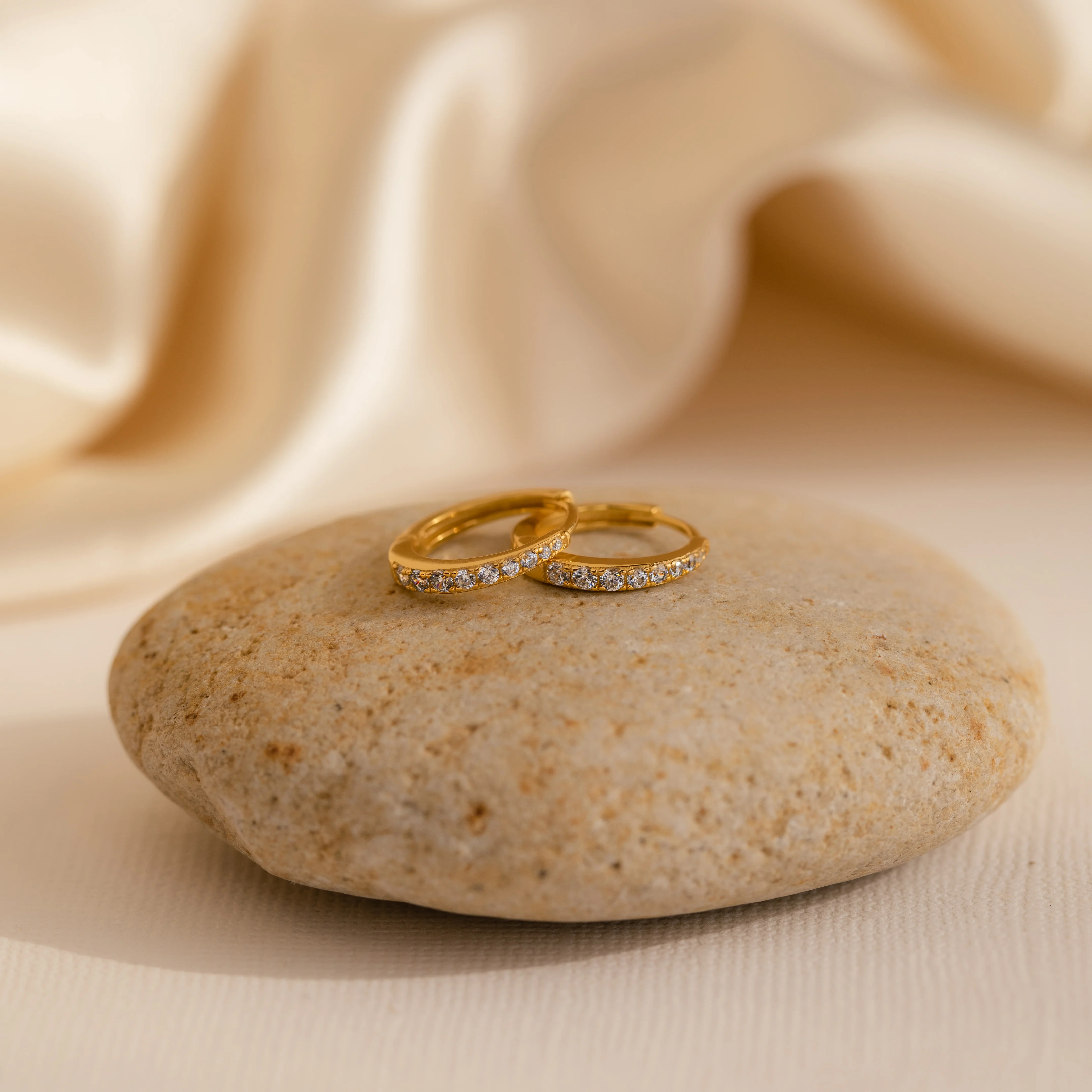 Vera Pave Birthstone Huggies - Image 9
